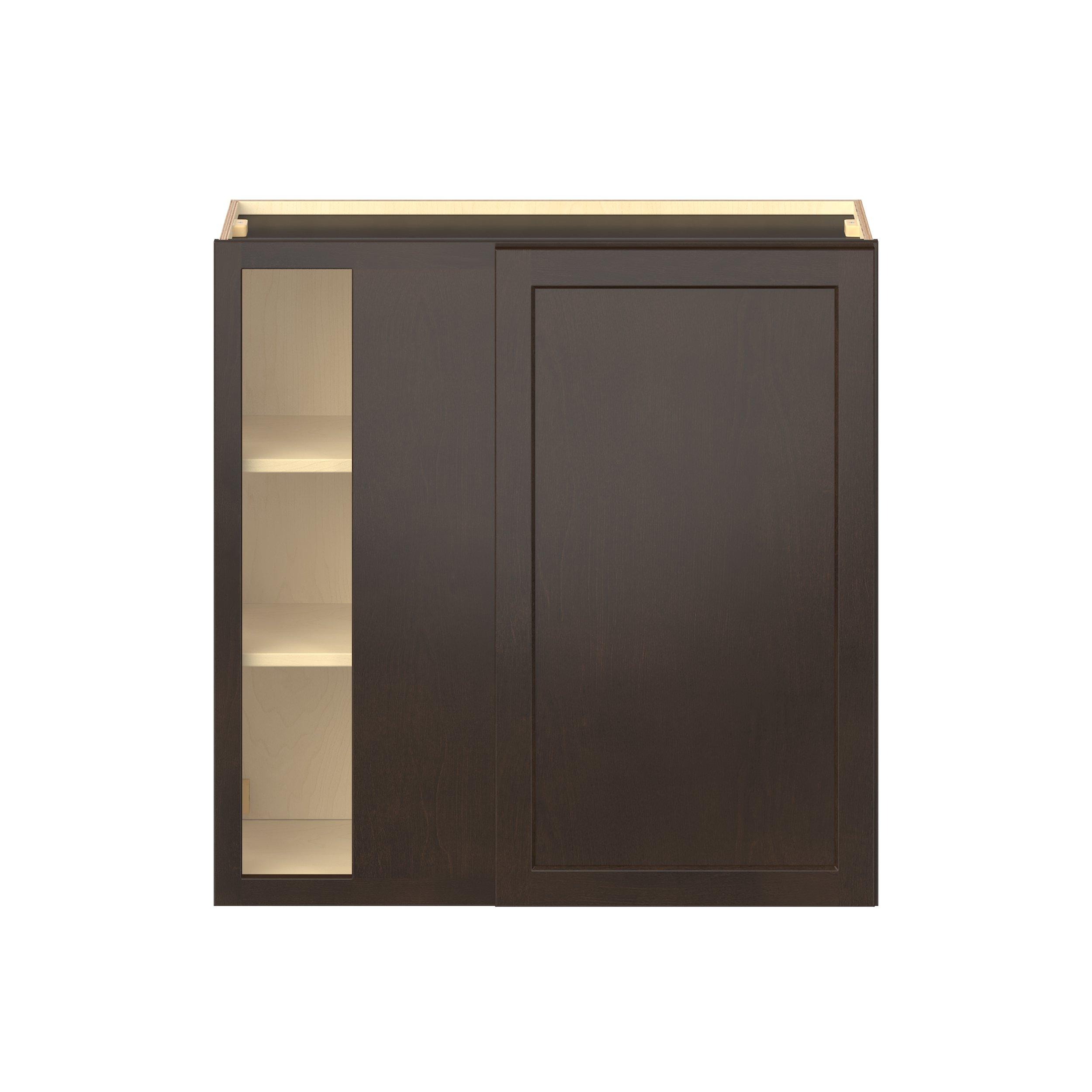 Baxley 36 in. Stained Cocoa Left Blind Corner Wall Cabinet