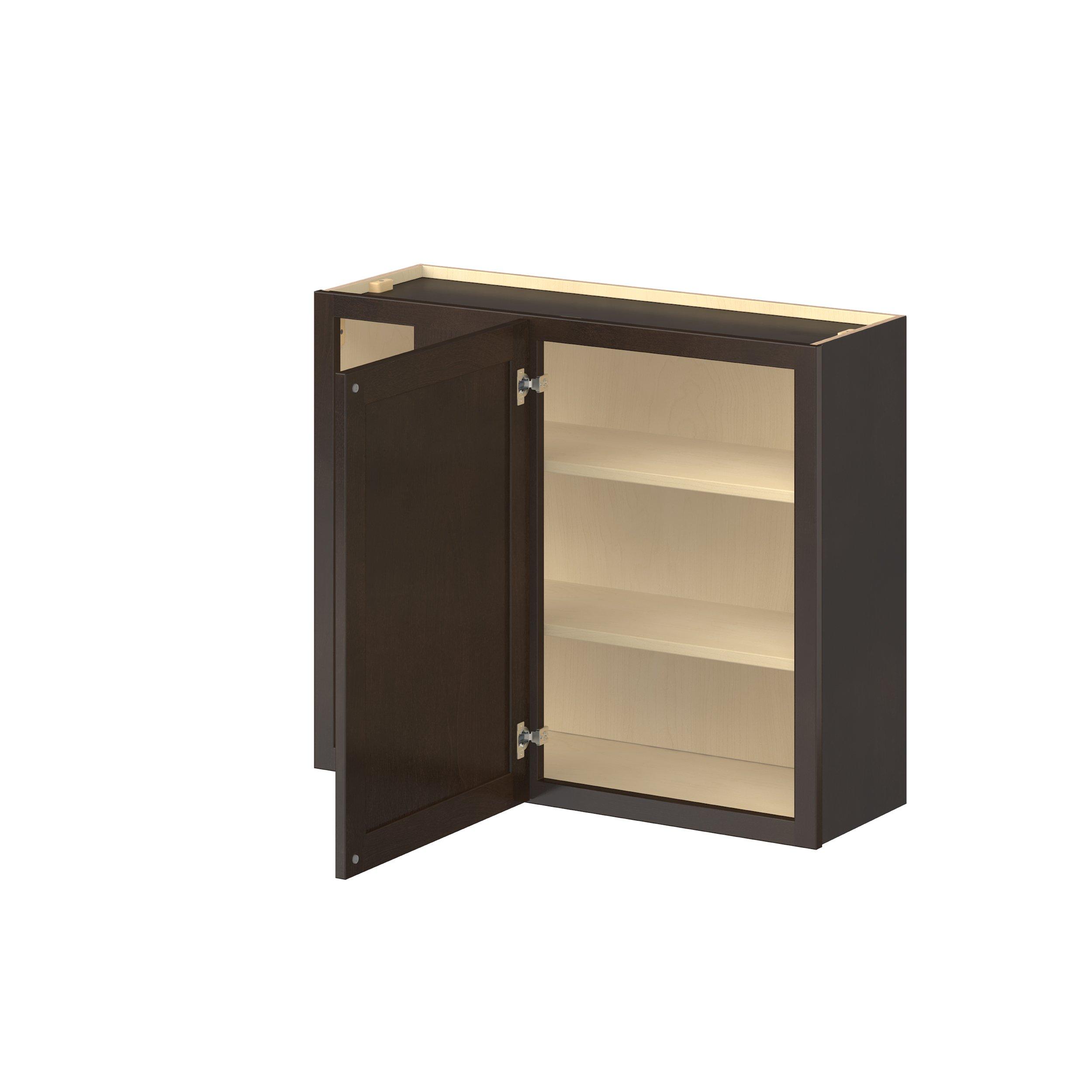 Baxley 36 in. Stained Cocoa Left Blind Corner Wall Cabinet