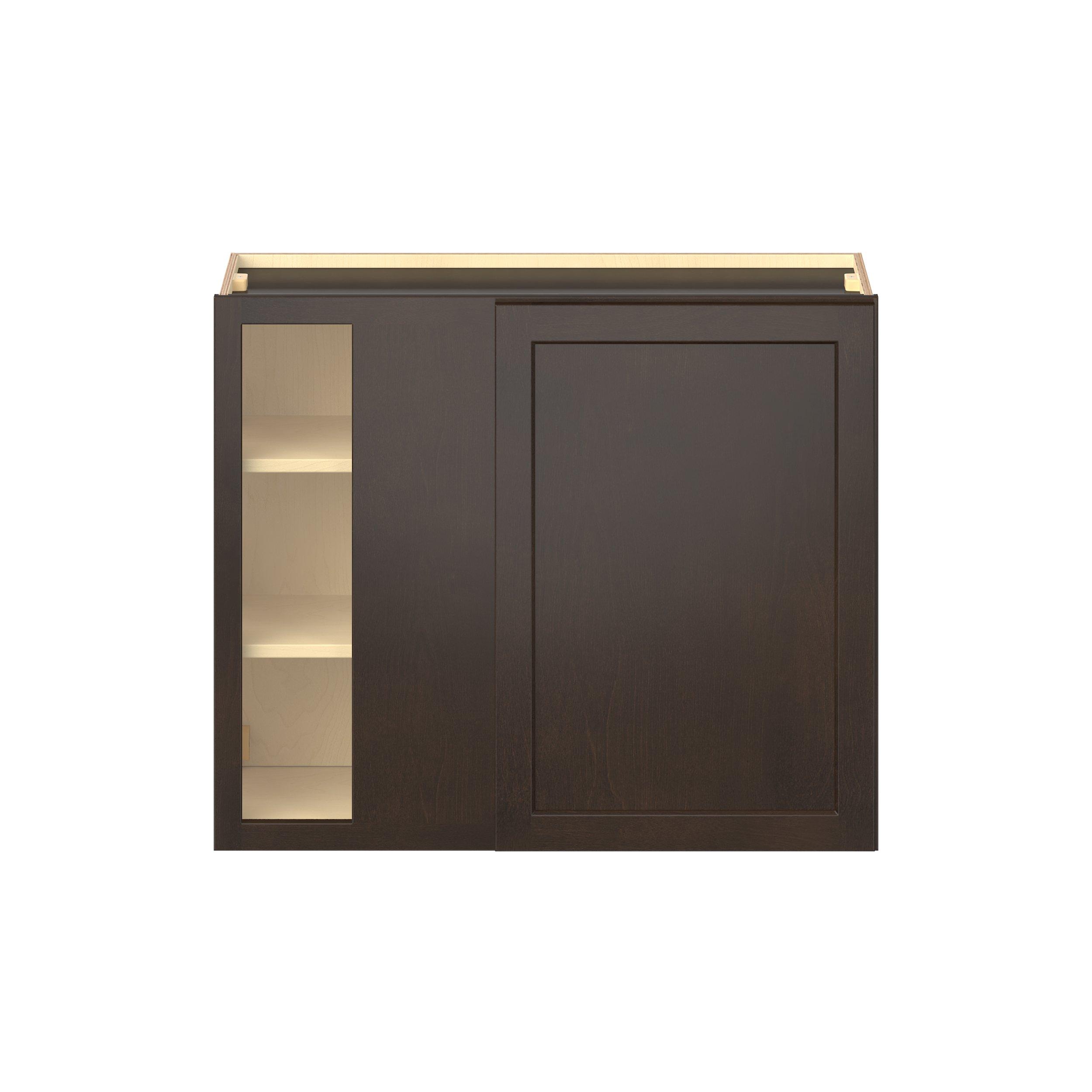 Baxley 36 in. Stained Cocoa Left Blind Corner Wall Cabinet
