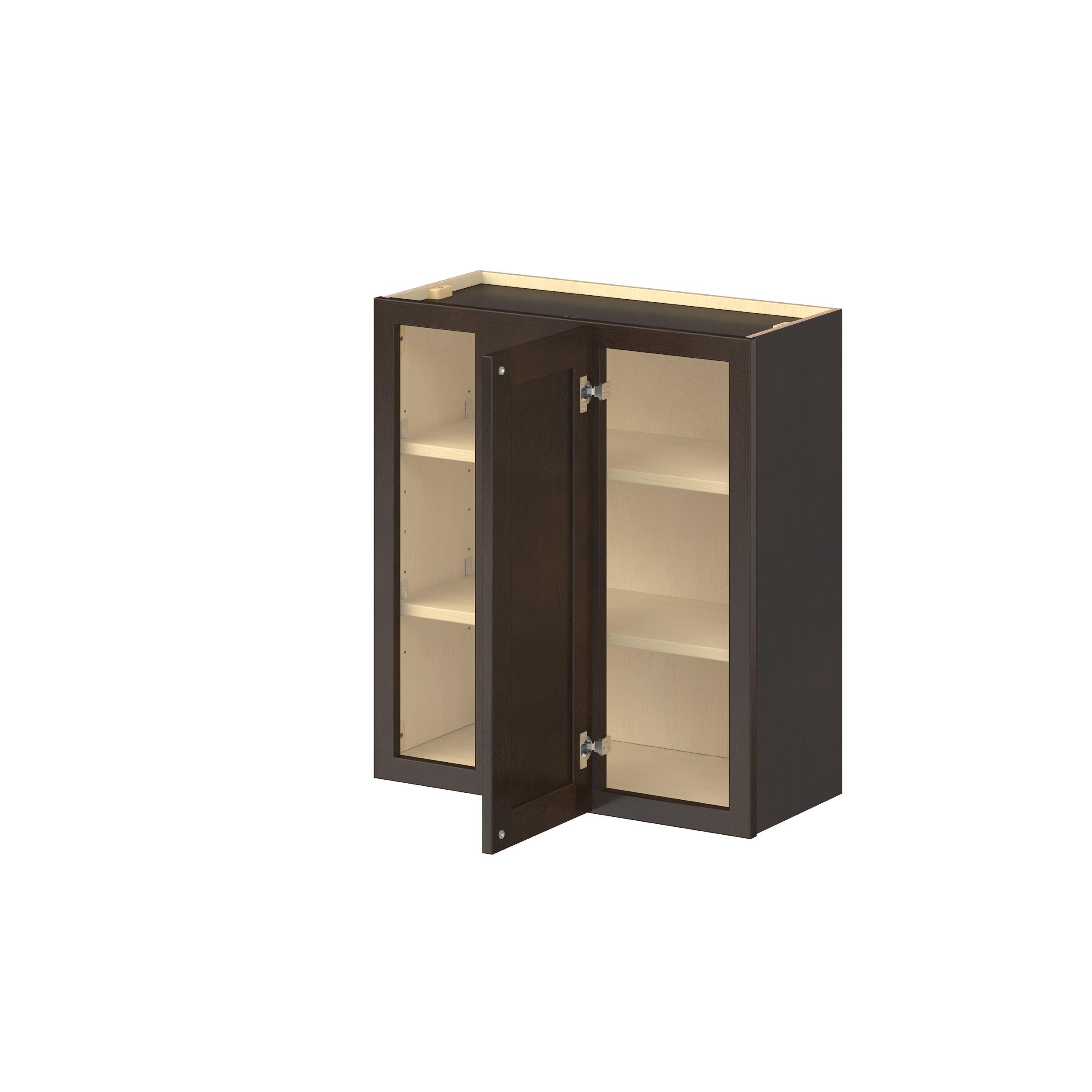Baxley 27 in. Stained Cocoa Left Blind Corner Wall Cabinet