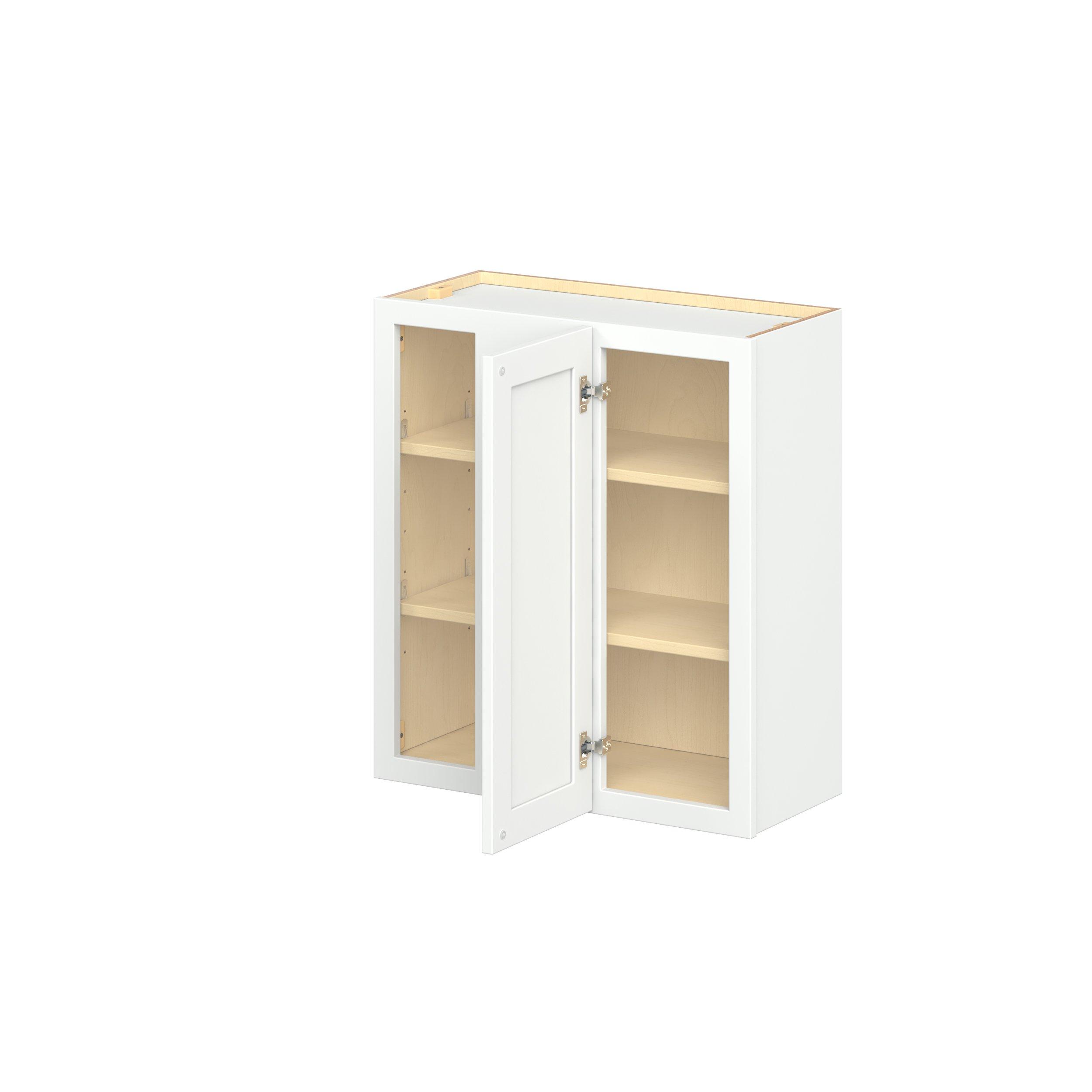Baxley 27 in. Painted Pure White Left Blind Corner Wall Cabinet