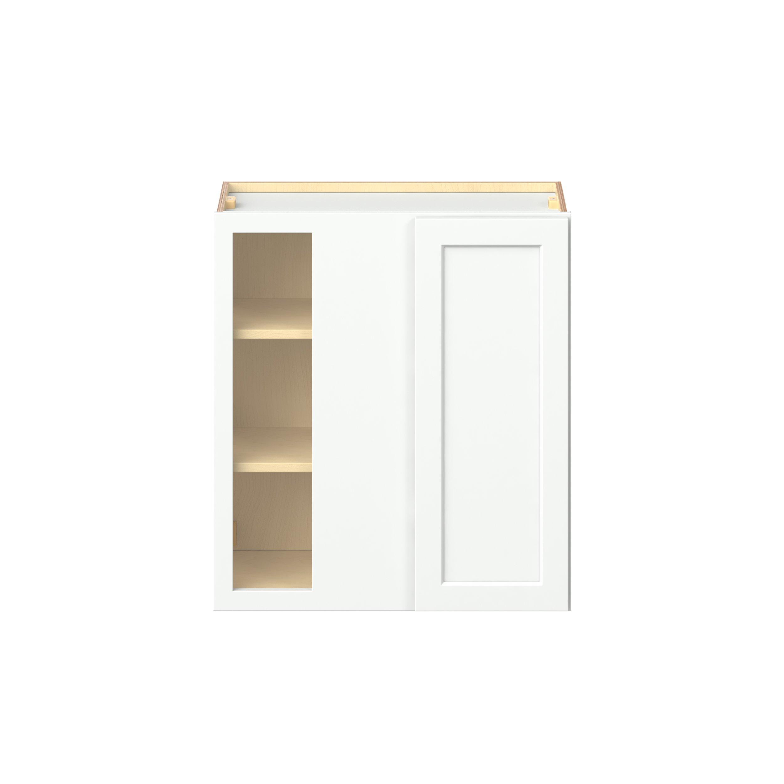Baxley 27 in. Painted Pure White Left Blind Corner Wall Cabinet