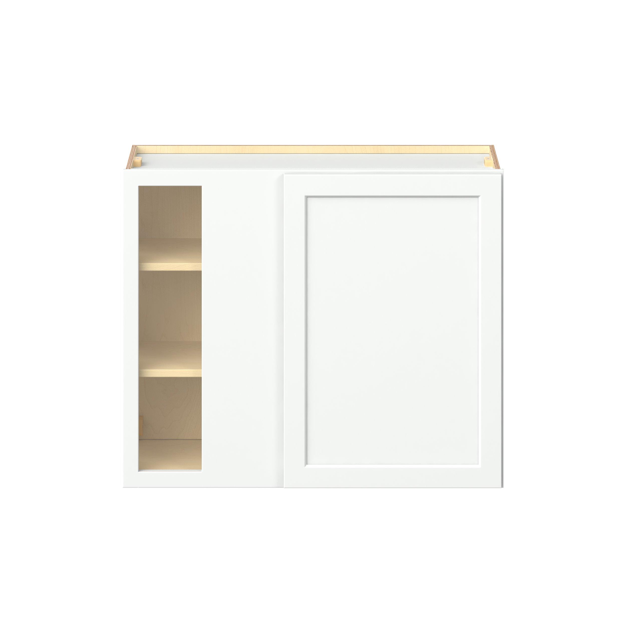 Baxley 36 in. Painted Pure White Left Blind Corner Wall Cabinet