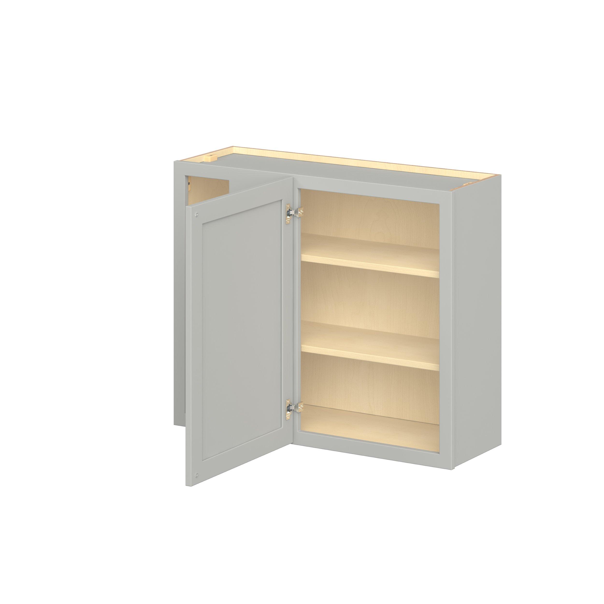 Baxley 36 in. Painted Whisper Gray Left Blind Corner Wall Cabinet