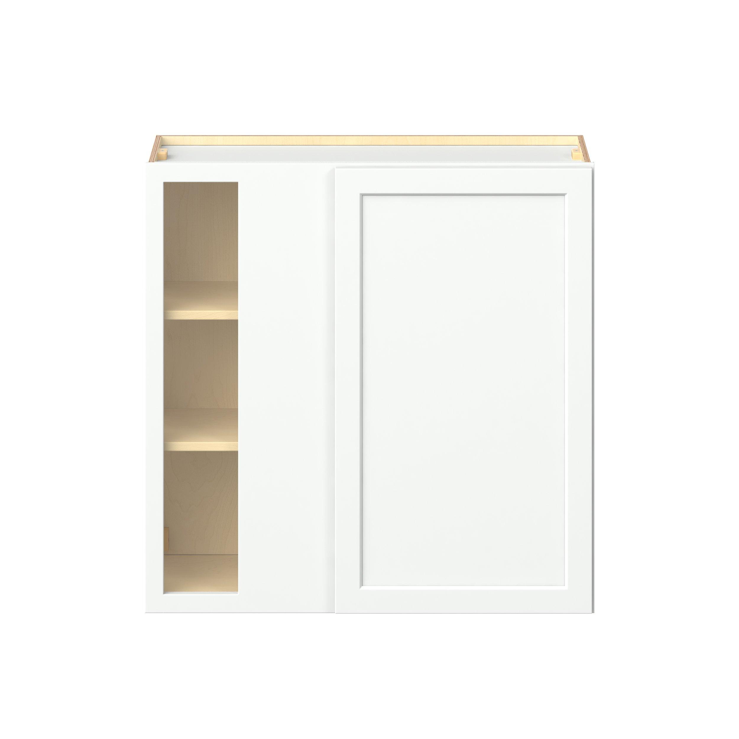 Baxley 36 in. Painted Pure White Left Blind Corner Wall Cabinet