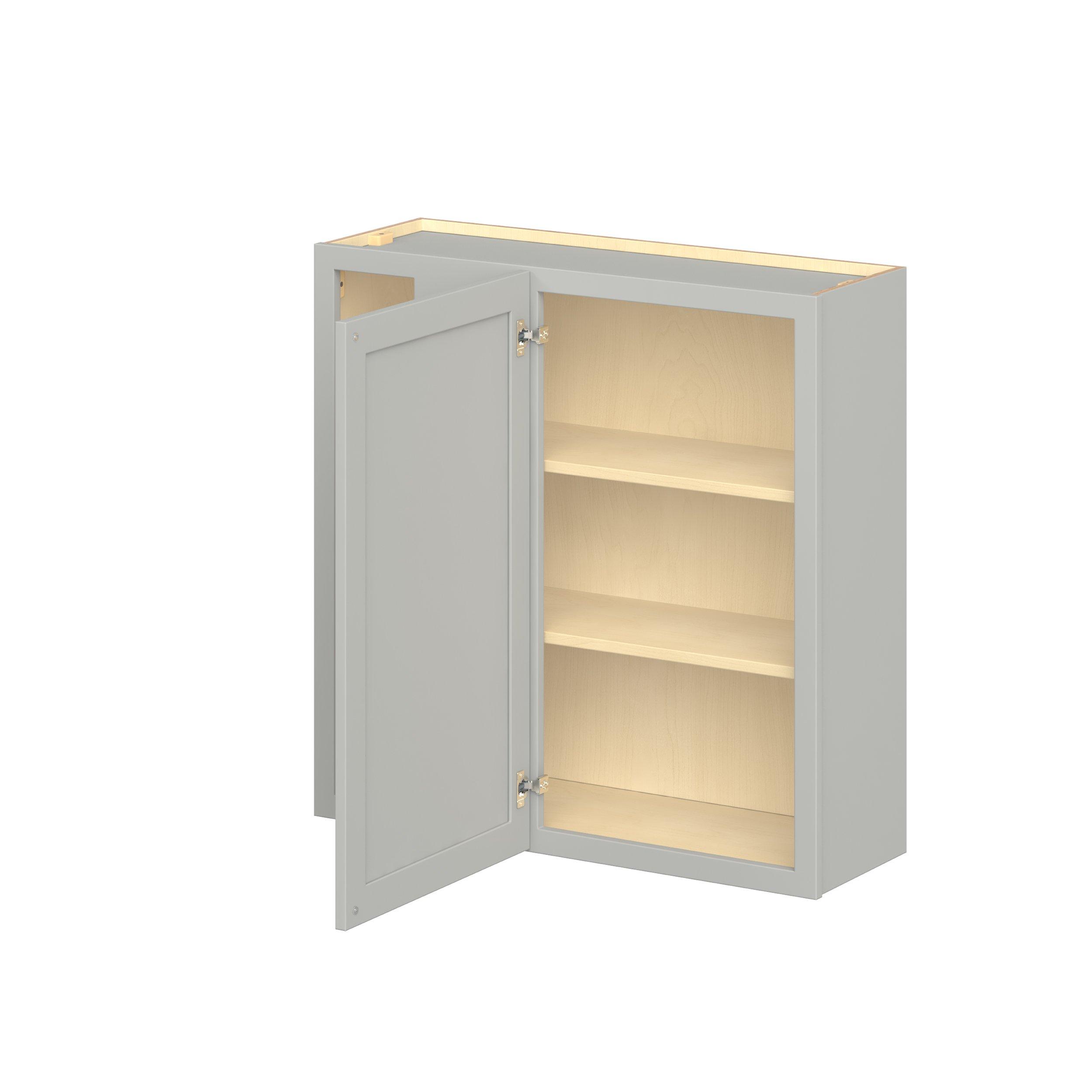 Baxley 36 in. Painted Whisper Gray Left Blind Corner Wall Cabinet