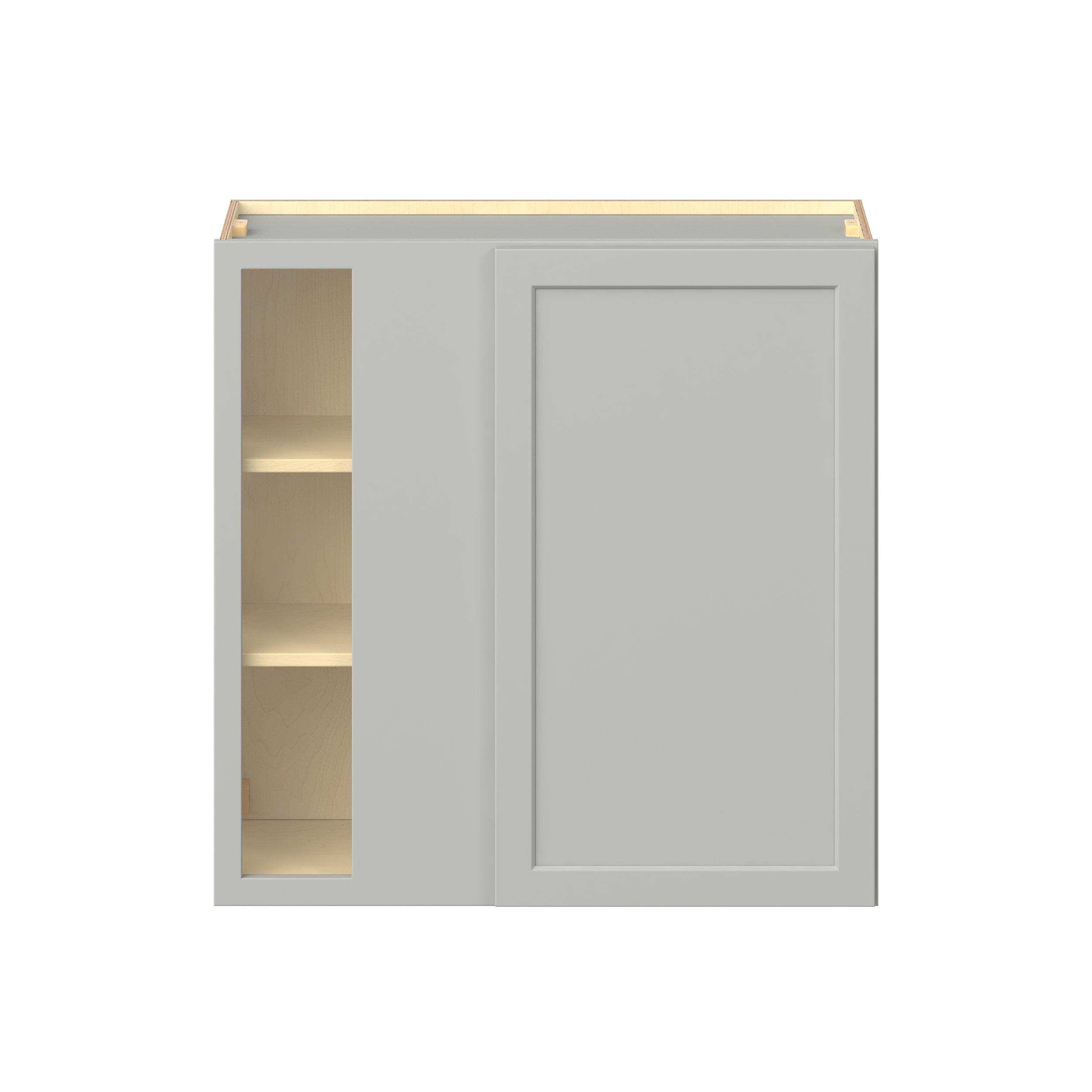 Baxley 36 in. Painted Whisper Gray Left Blind Corner Wall Cabinet