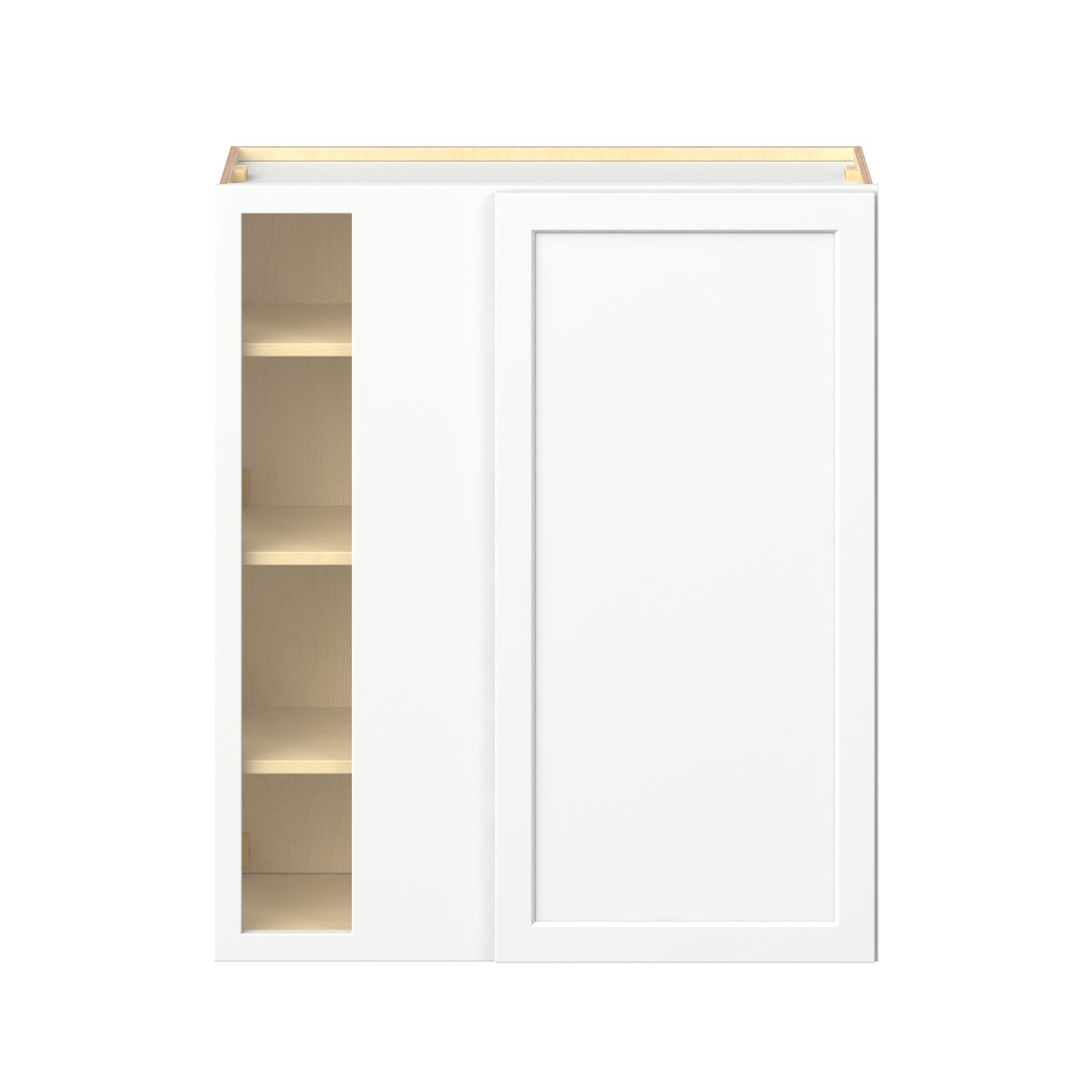 Baxley 36 in. Painted Pure White Left Blind Corner Wall Cabinet