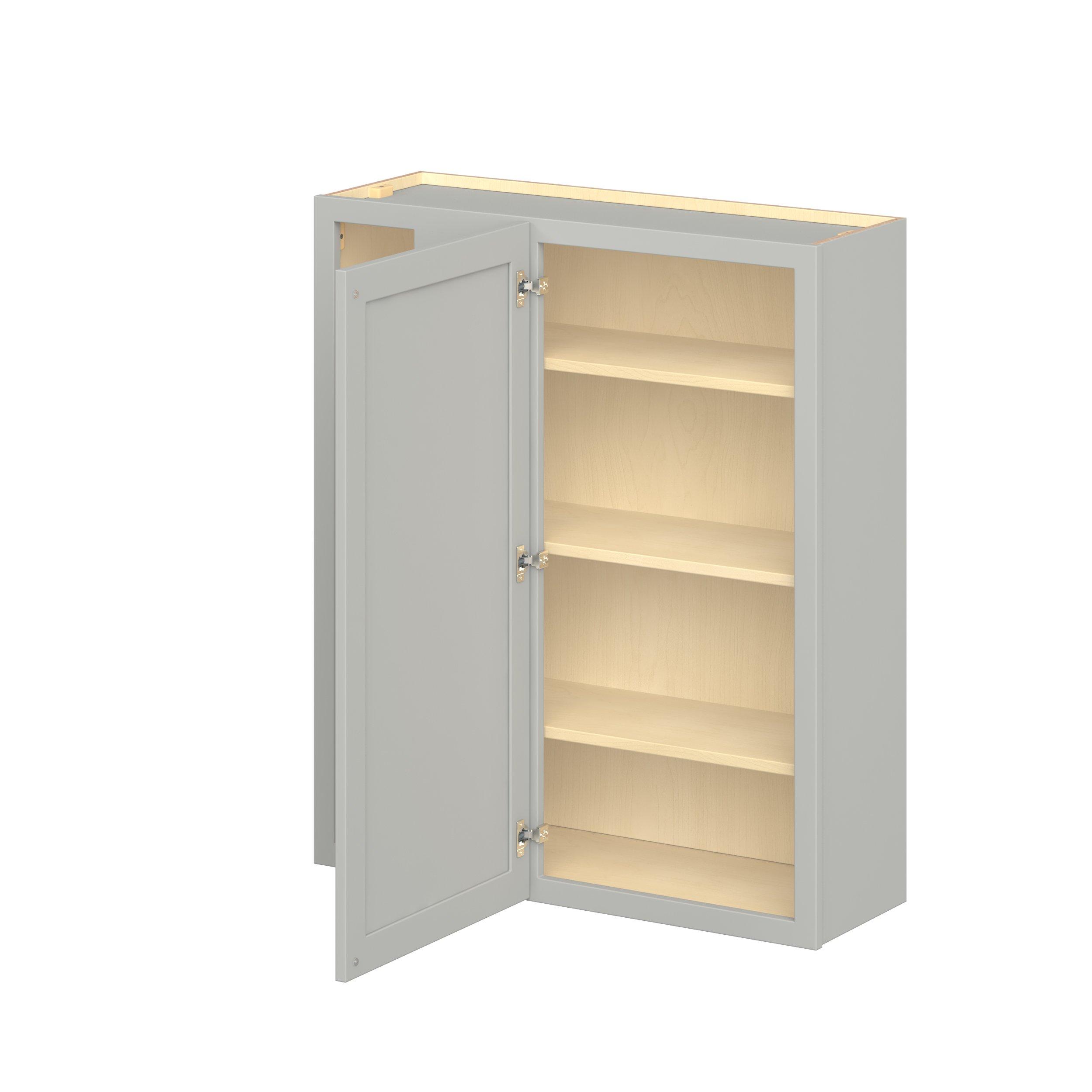 Baxley 36 in. Painted Whisper Gray Left Blind Corner Wall Cabinet