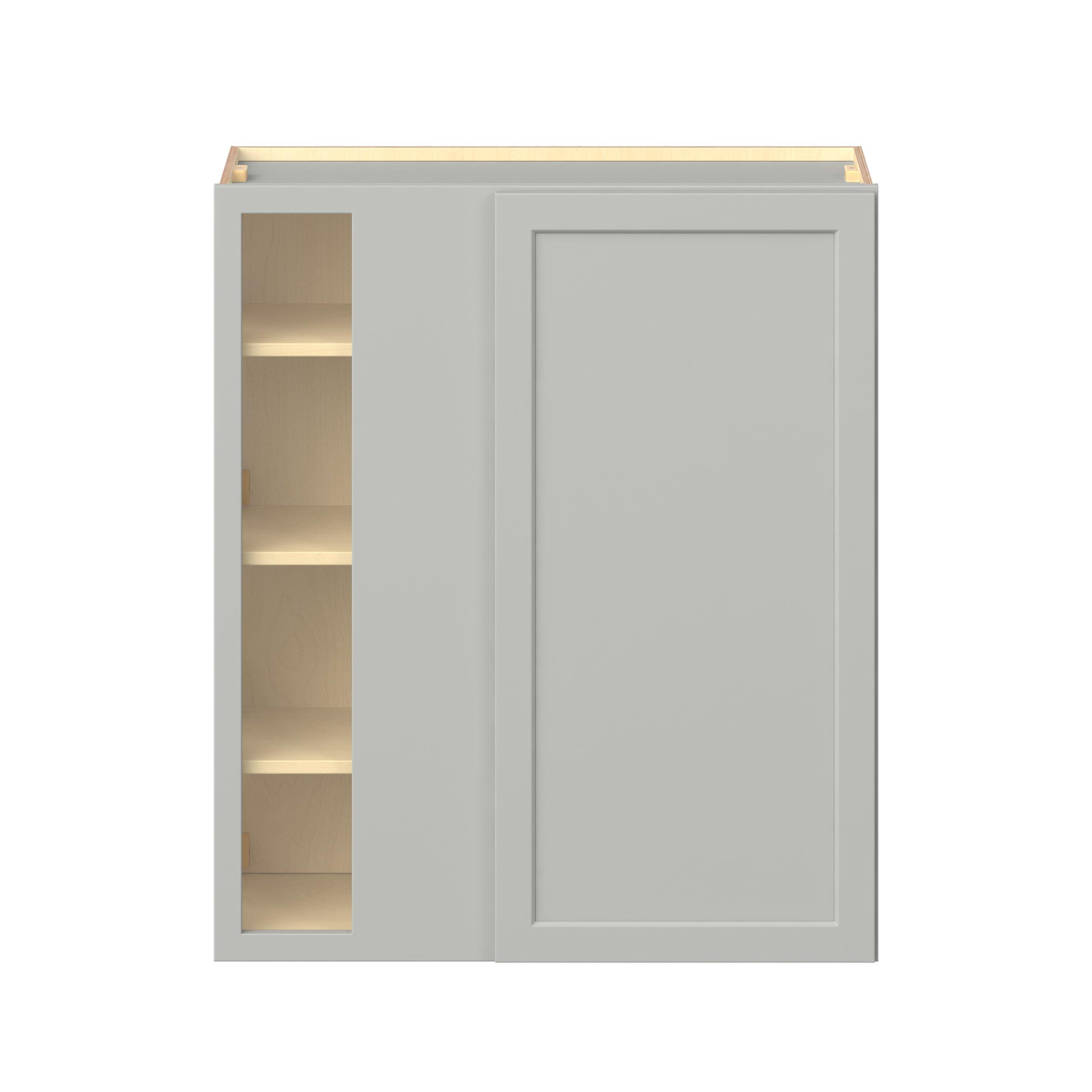 Baxley 36 in. Painted Whisper Gray Left Blind Corner Wall Cabinet