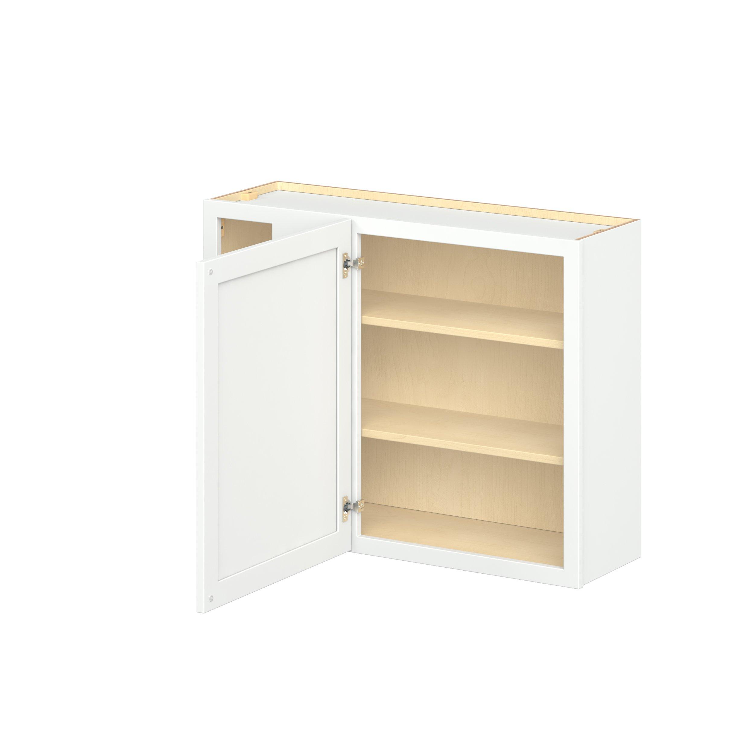 Baxley 39 in. Painted Pure White Left Blind Corner Wall Cabinet