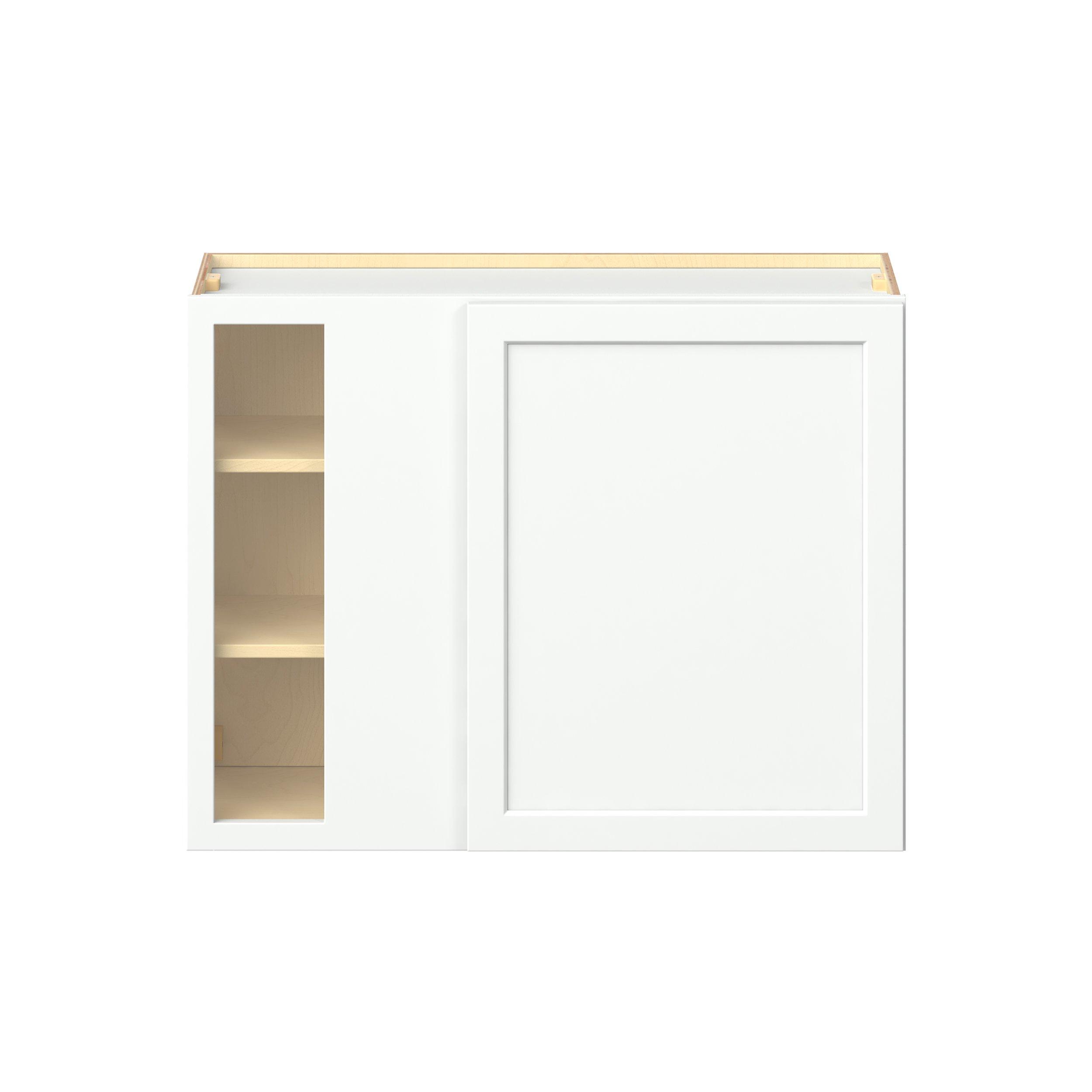 Baxley 39 in. Painted Pure White Left Blind Corner Wall Cabinet