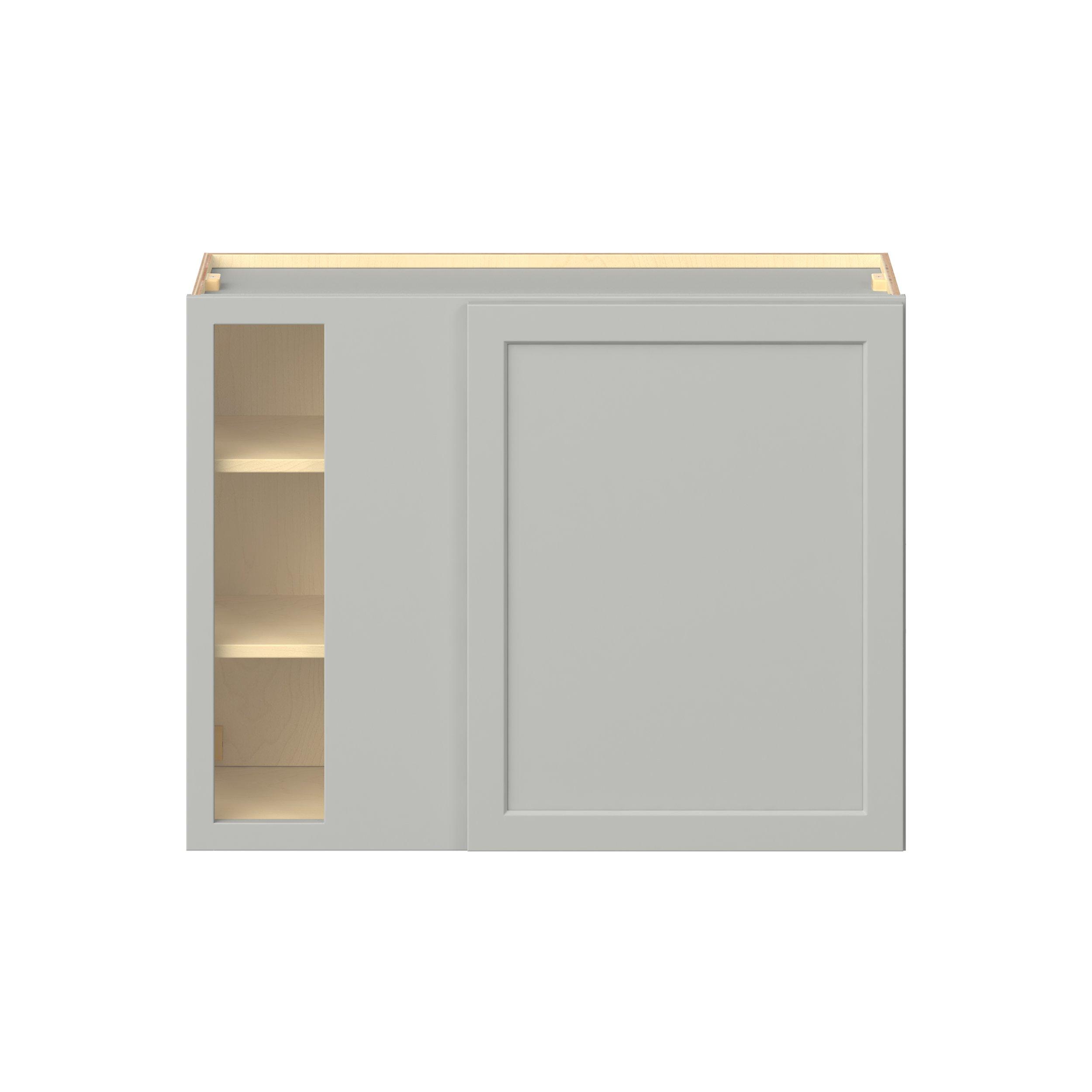 Baxley 36 in. Painted Whisper Gray Left Blind Corner Wall Cabinet