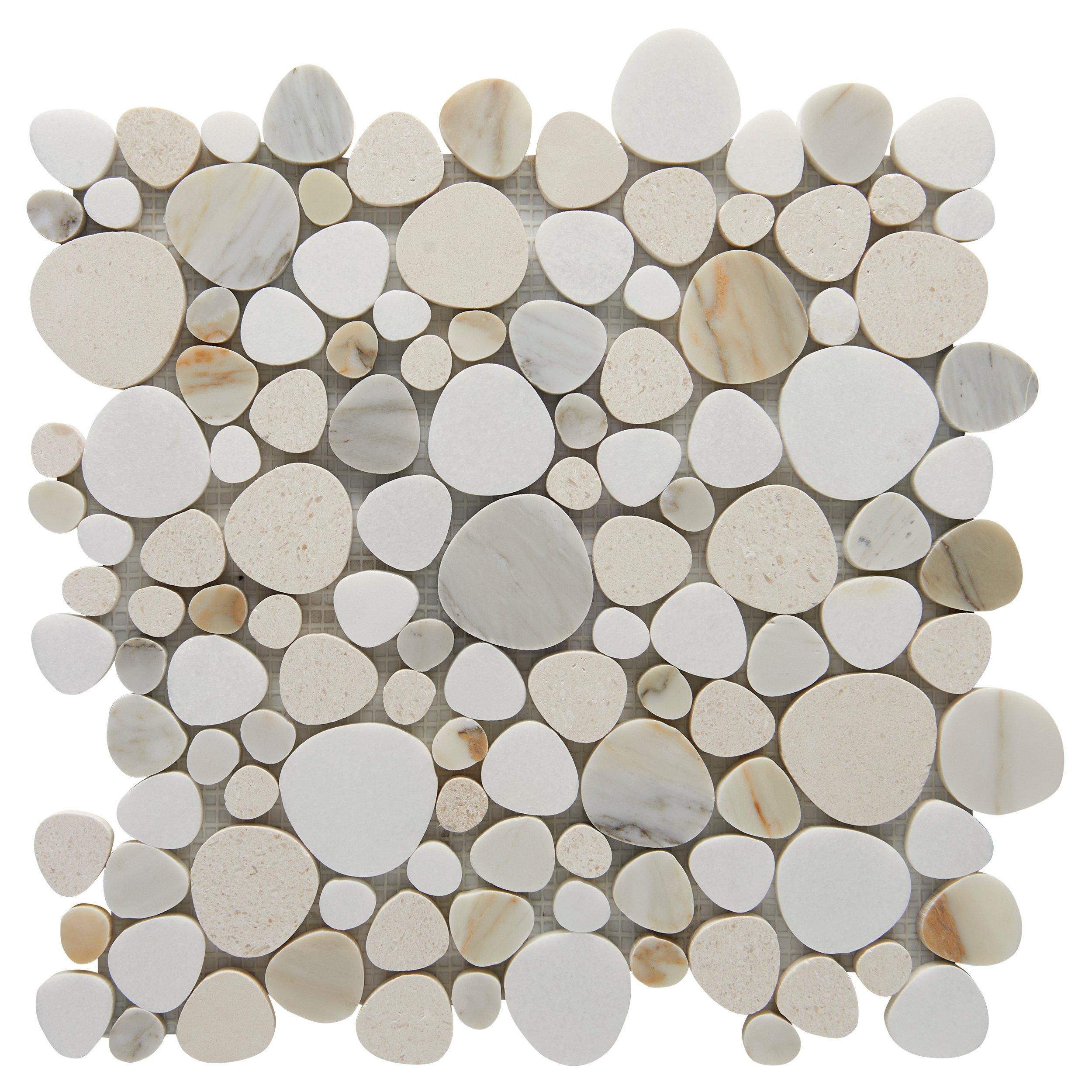 Grace Bay Pebble Honed Marble Mosaic