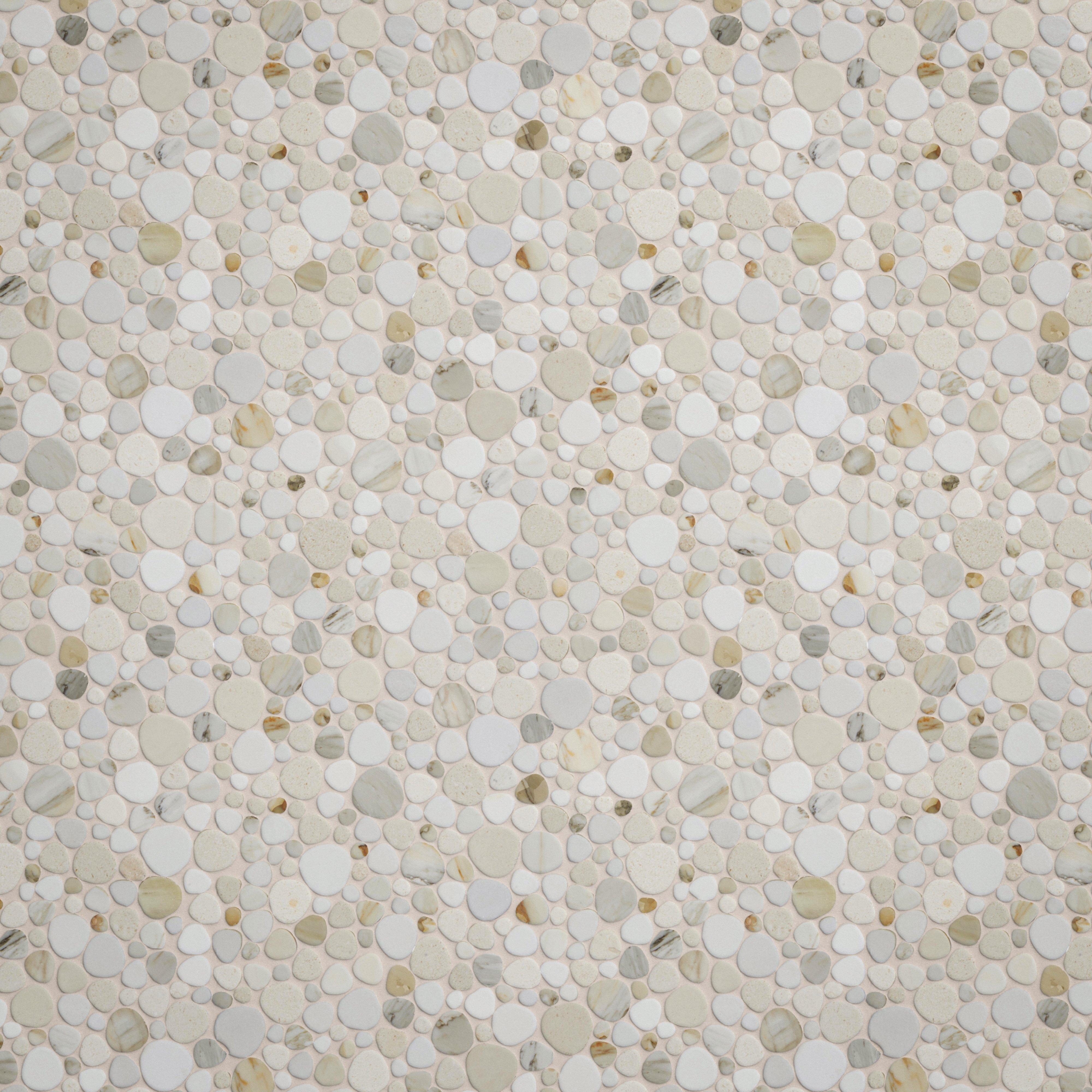 Grace Bay Pebble Honed Marble Mosaic
