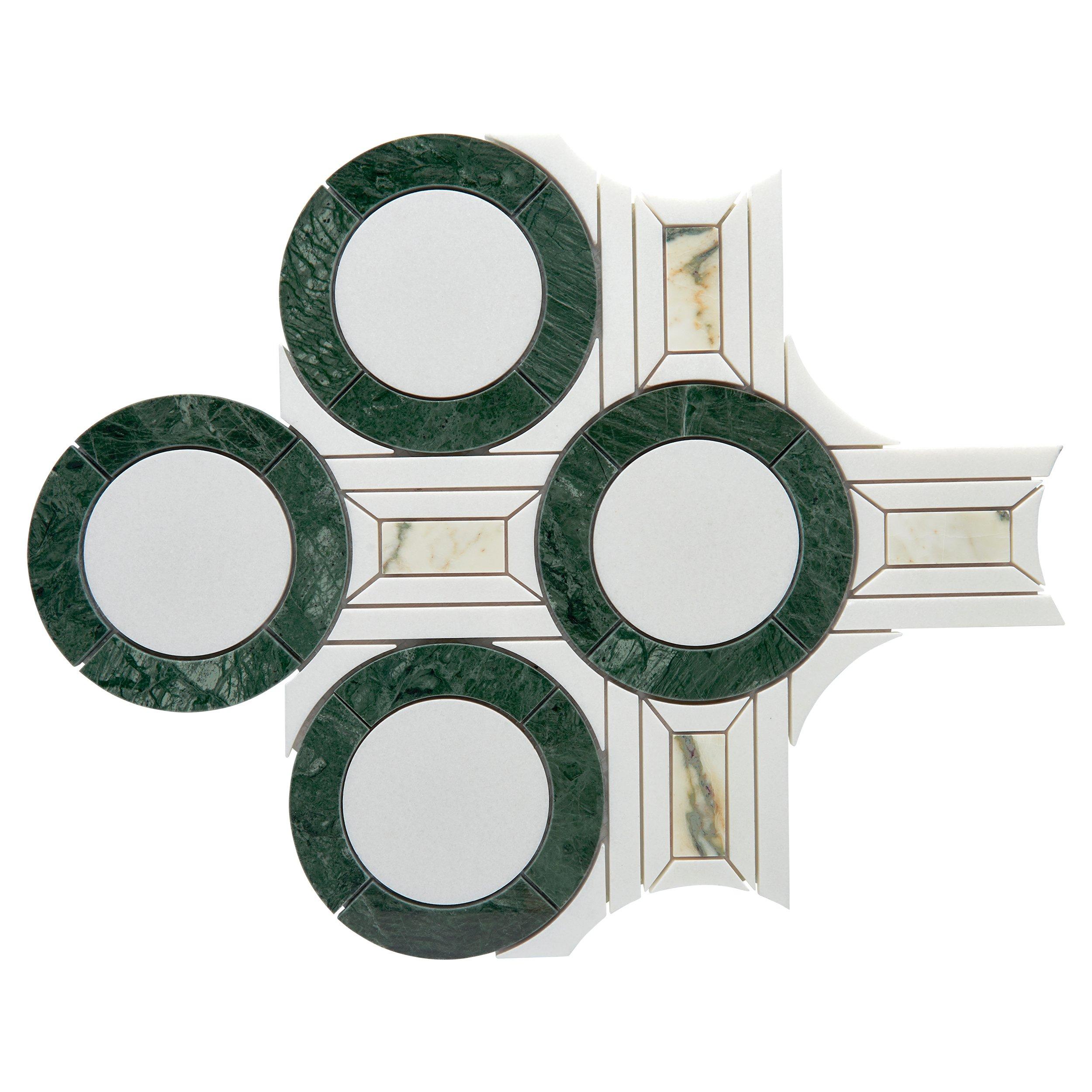 Palazzo Thassos Green Polished Marble Mosaic
