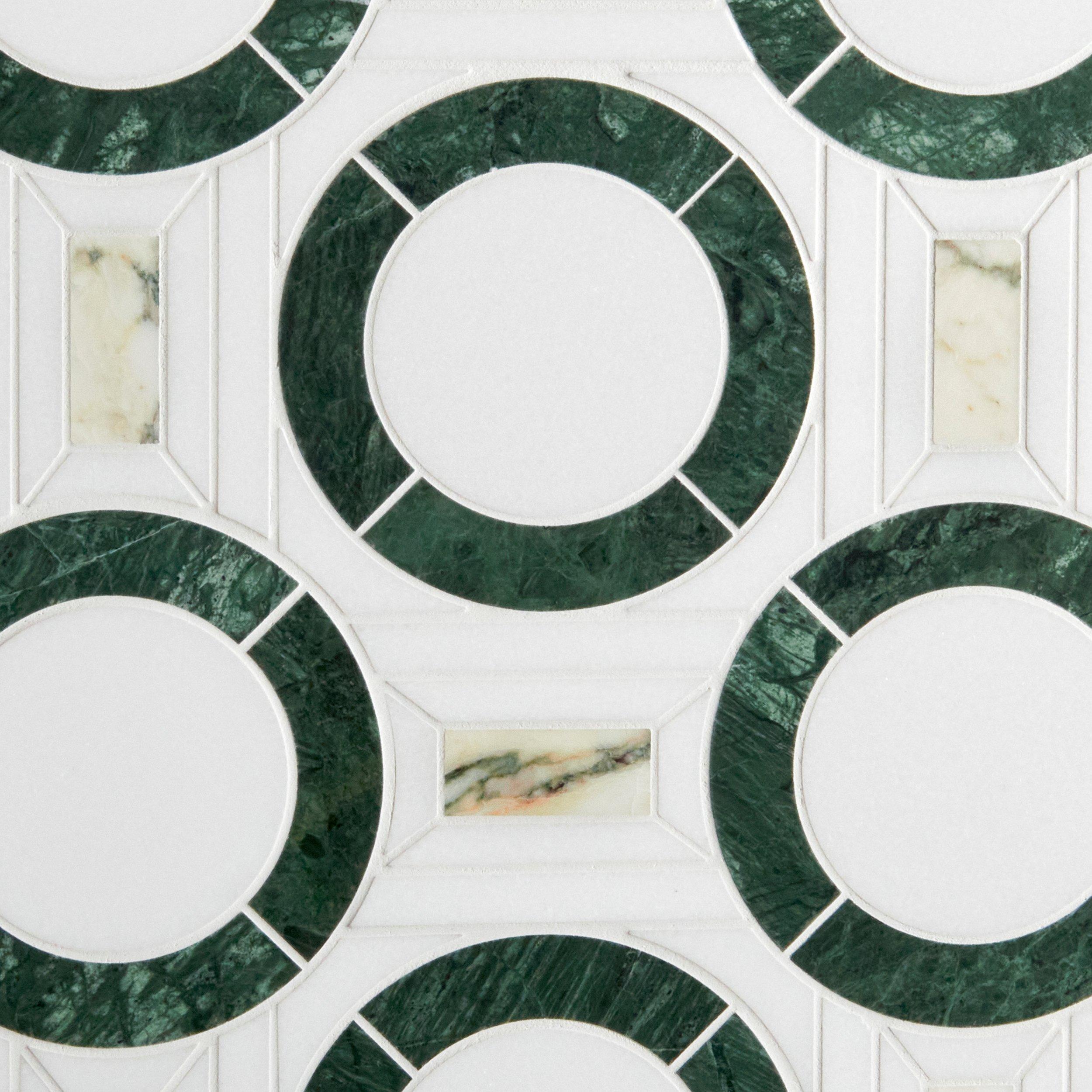 Palazzo Thassos Green Polished Marble Mosaic