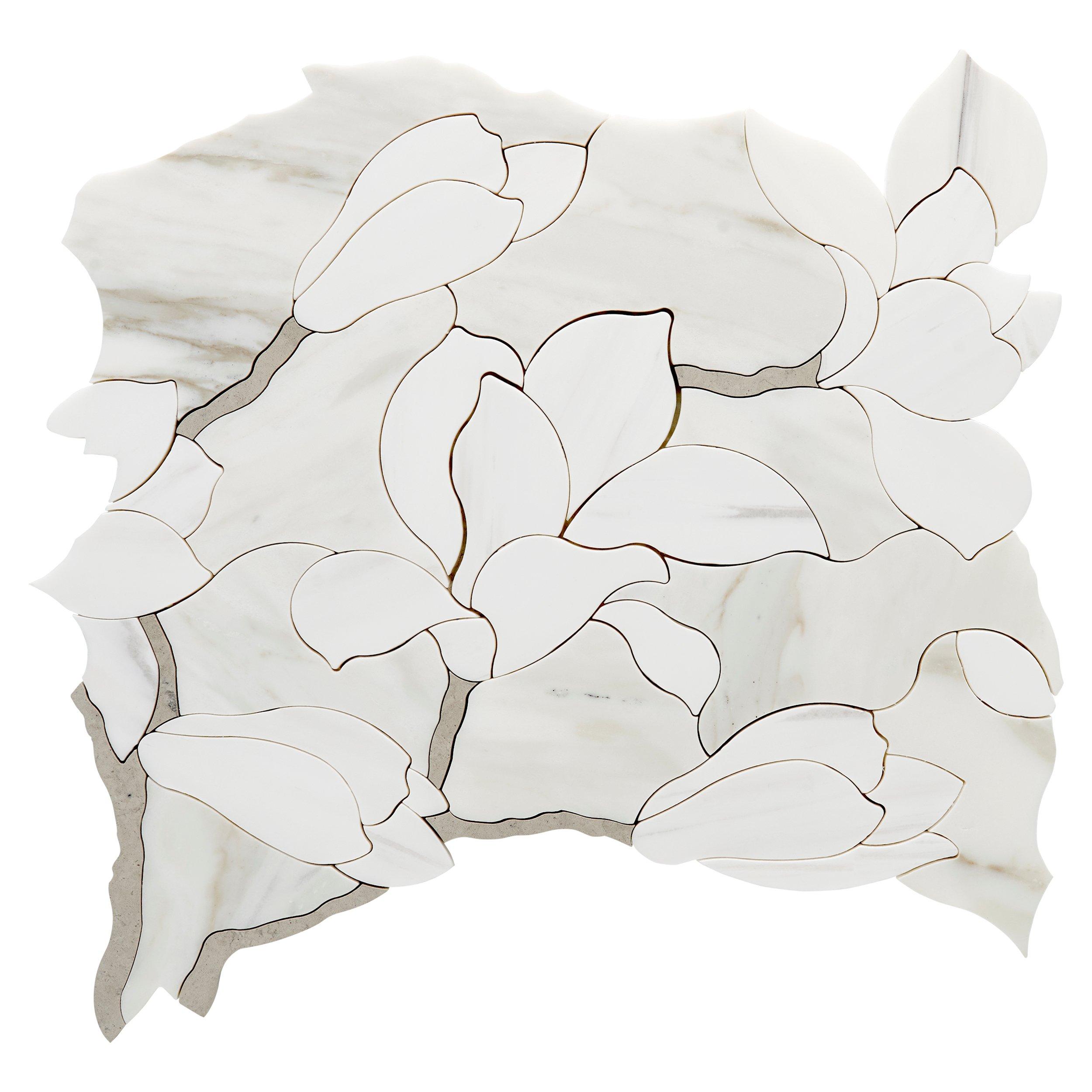 Daffodil Calacatta Dolomite Honed Waterjet Marble Mosaic