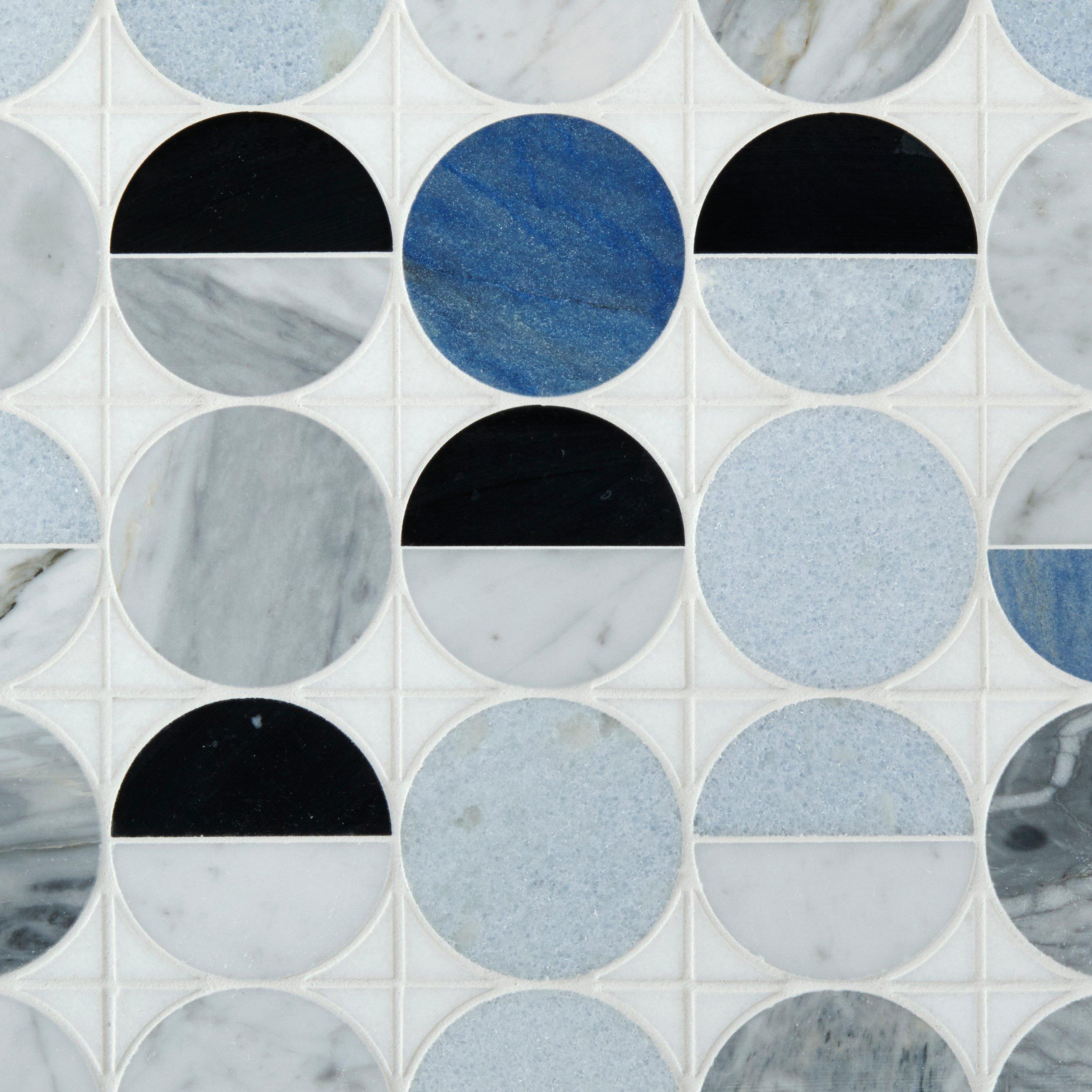 Belize Thassos Bianco Nero II Polished Waterjet Mosaic