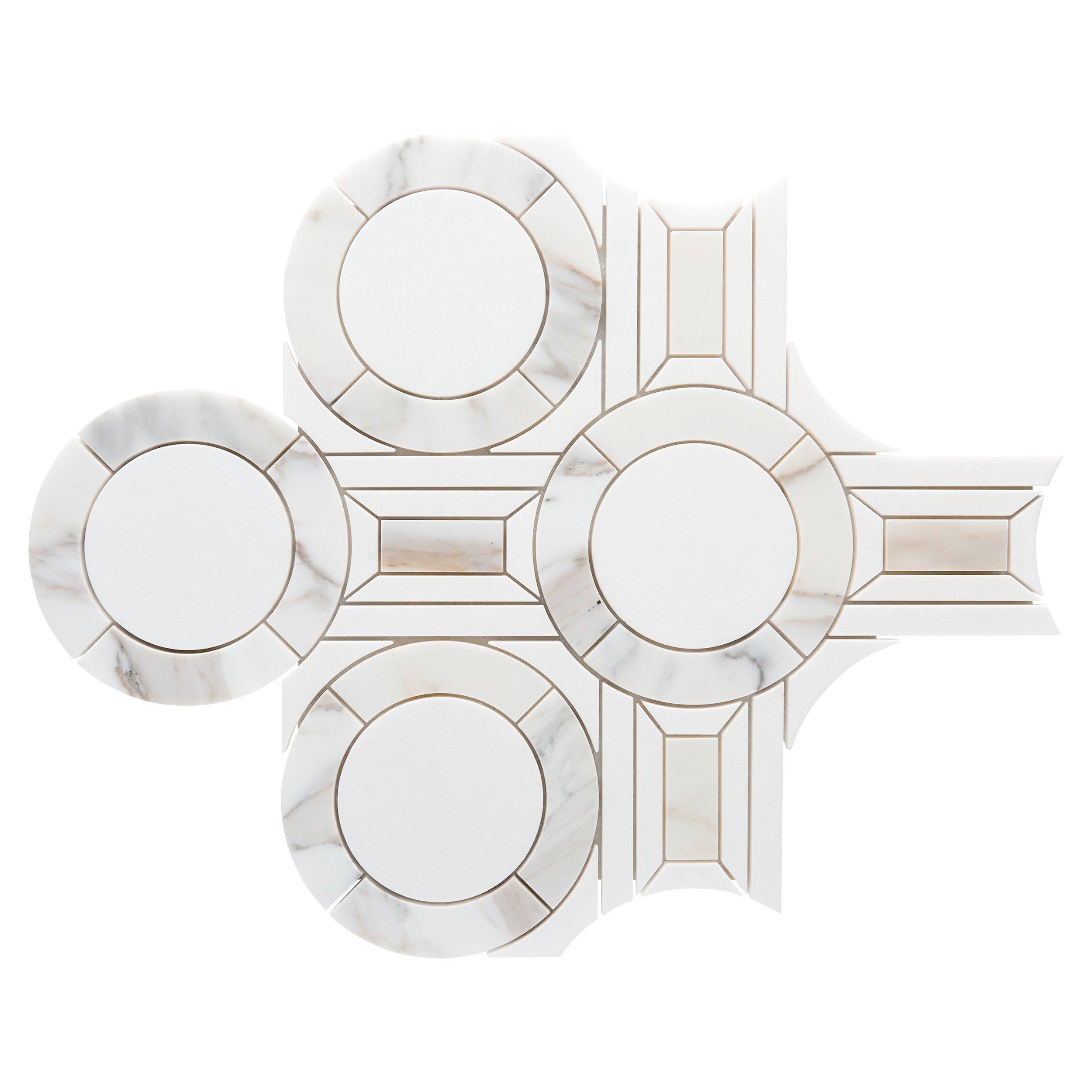 Palazzo Calacatta Thassos Polished Marble Mosaic