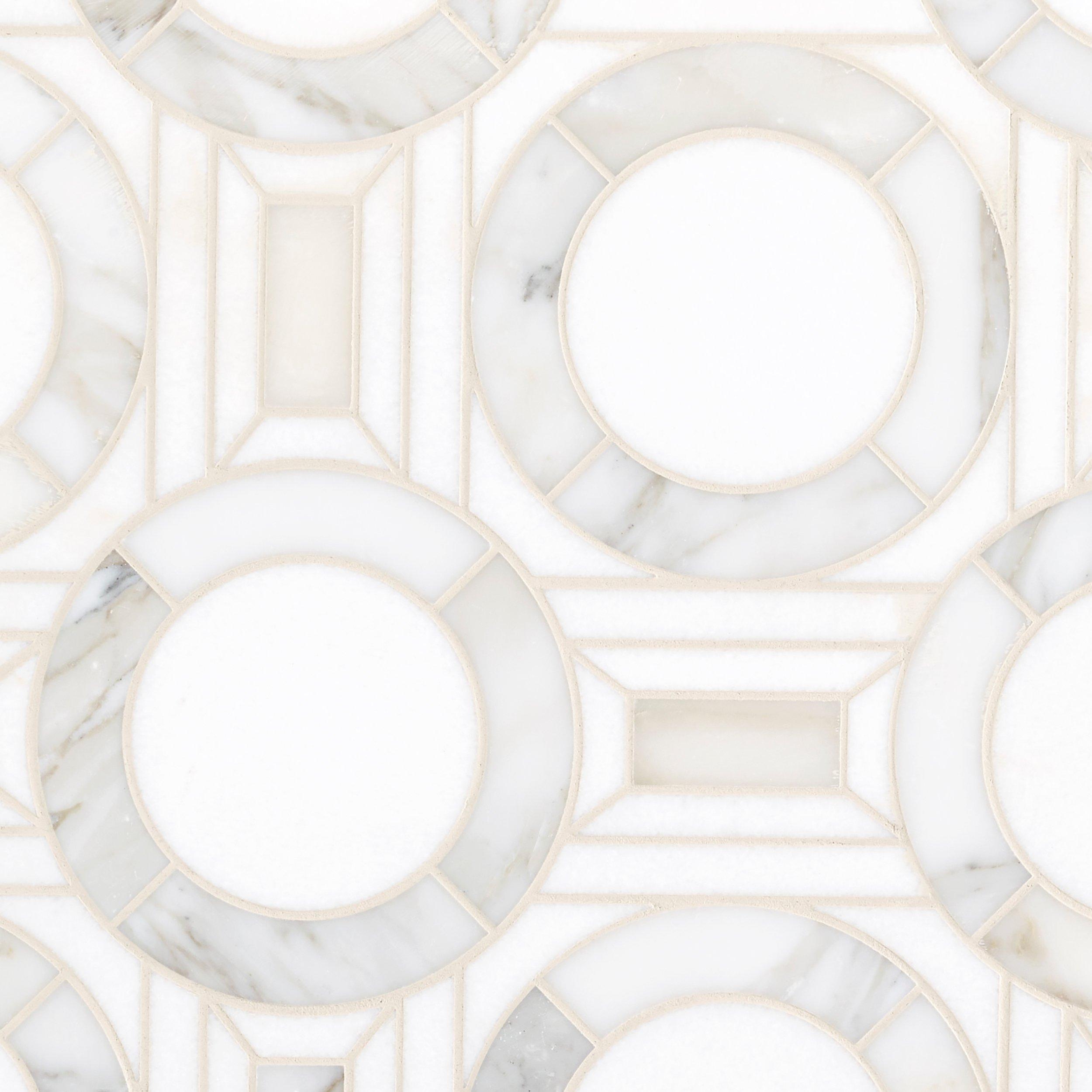 Palazzo Calacatta Thassos Polished Marble Mosaic