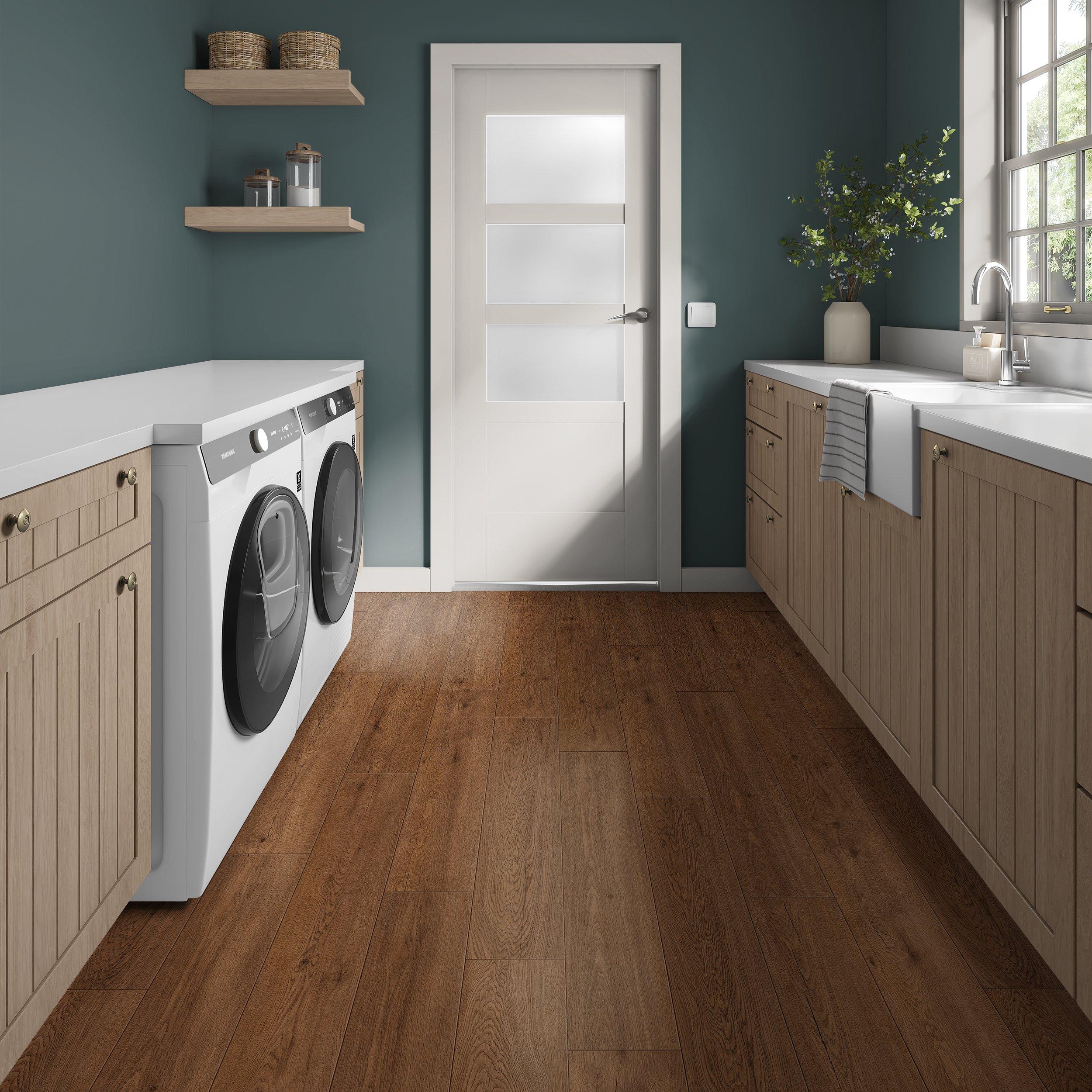 Riverbend Oak Waterproof Hybrid Resilient Plank - Cork Pad
