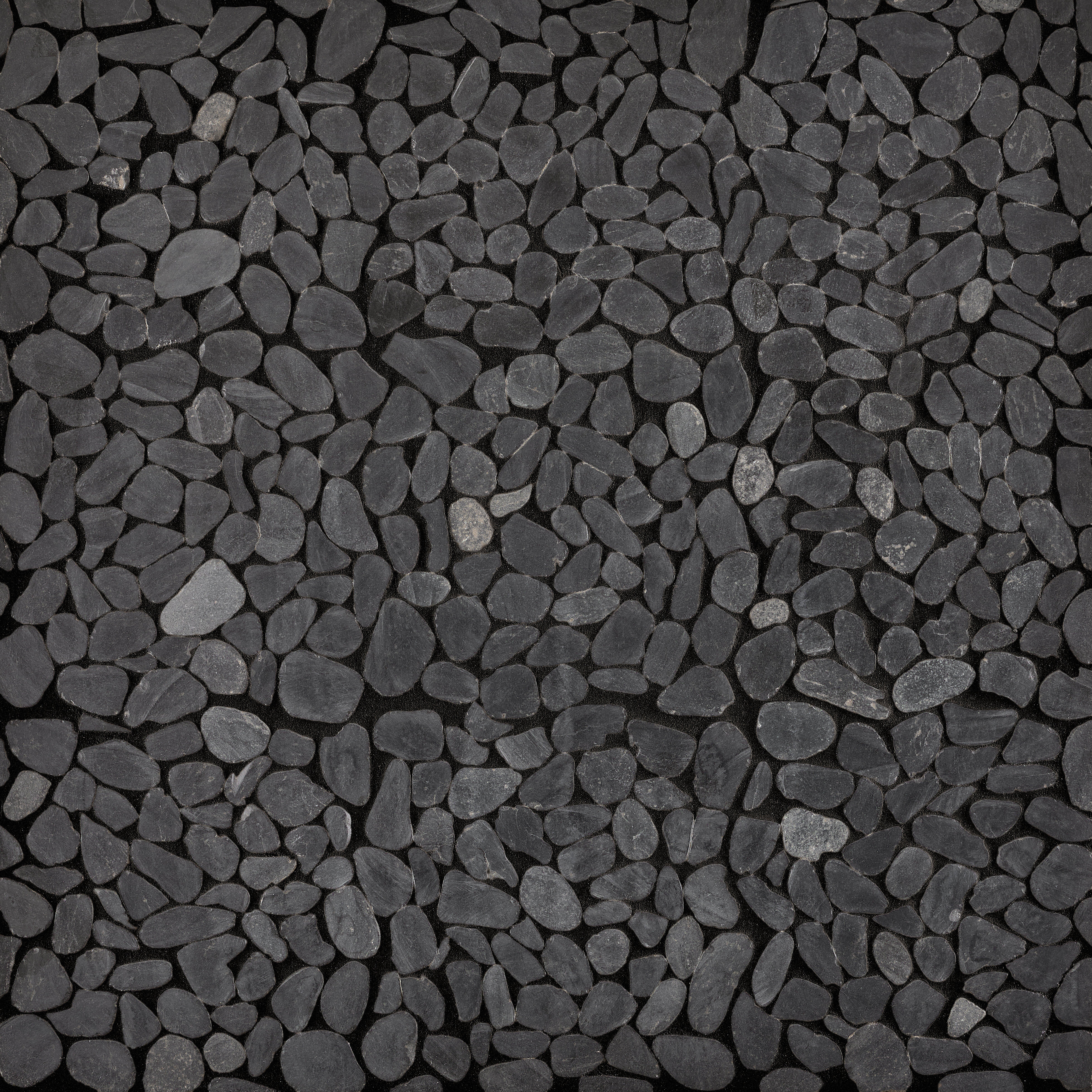Flat Black Honed Pebble Mosaic
