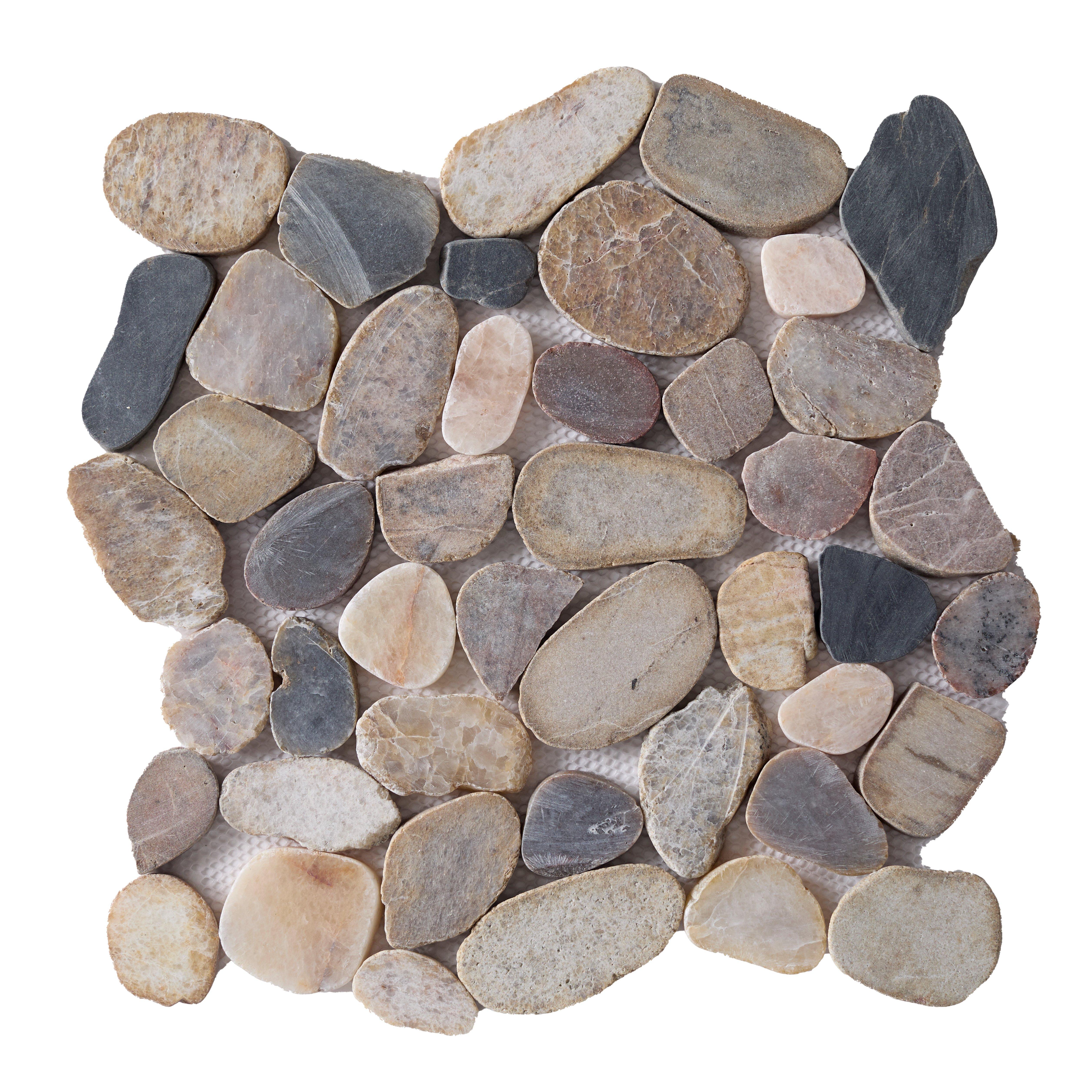 Flat Mixed Honed Pebble II Mosaic