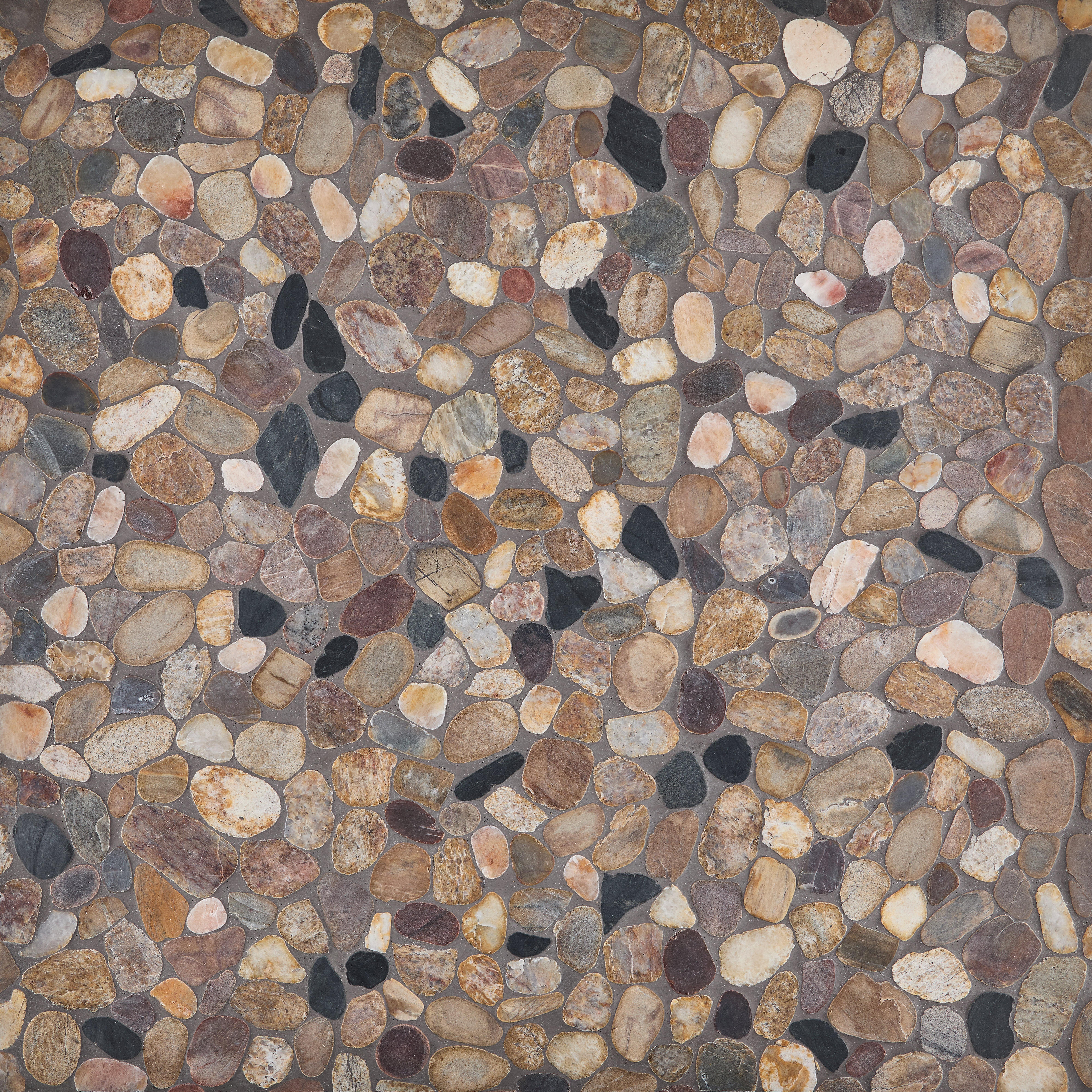Flat Mixed Honed Pebble II Mosaic