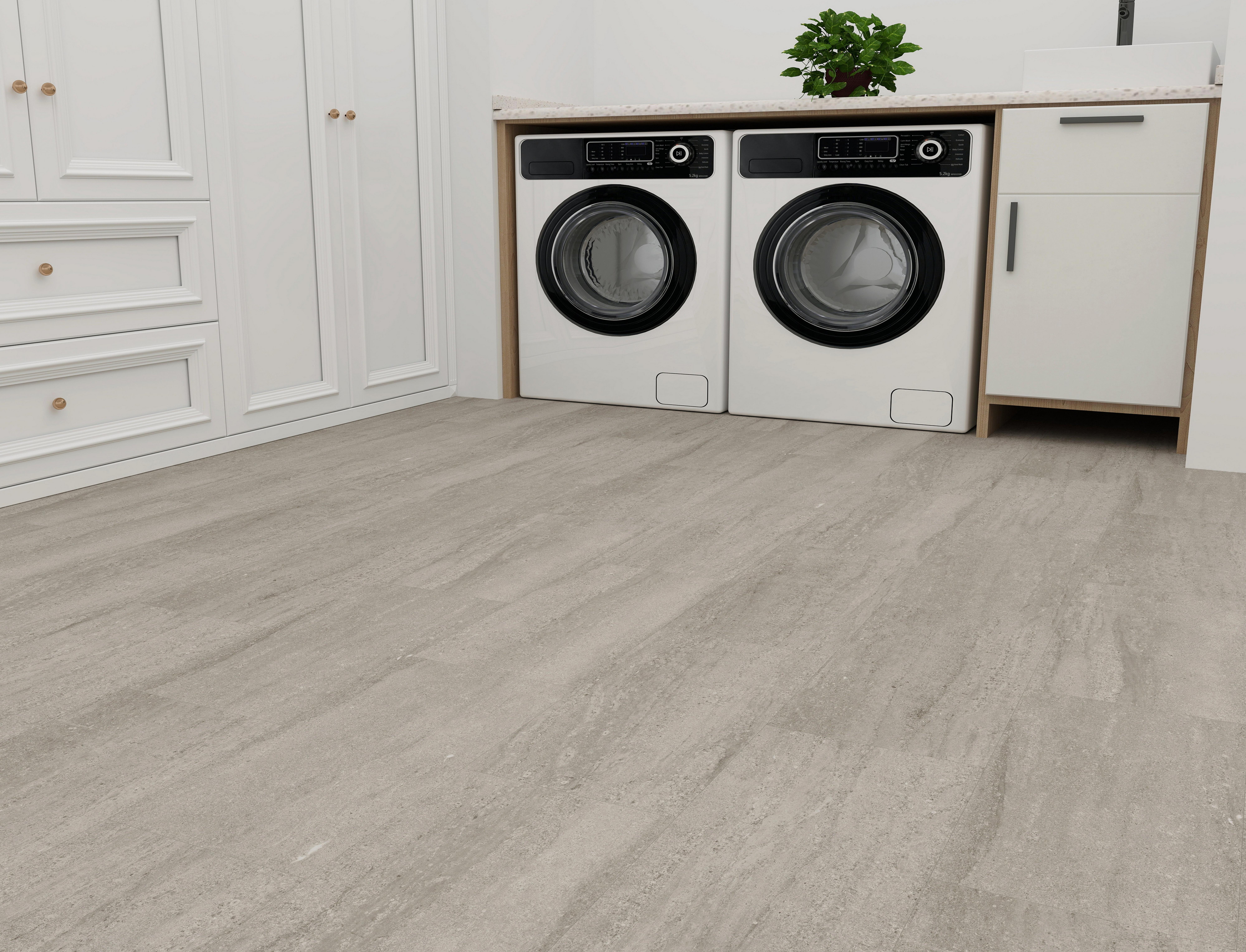Tavira Gris Waterproof Rigid Core Luxury Vinyl Plank - Cork Pad
