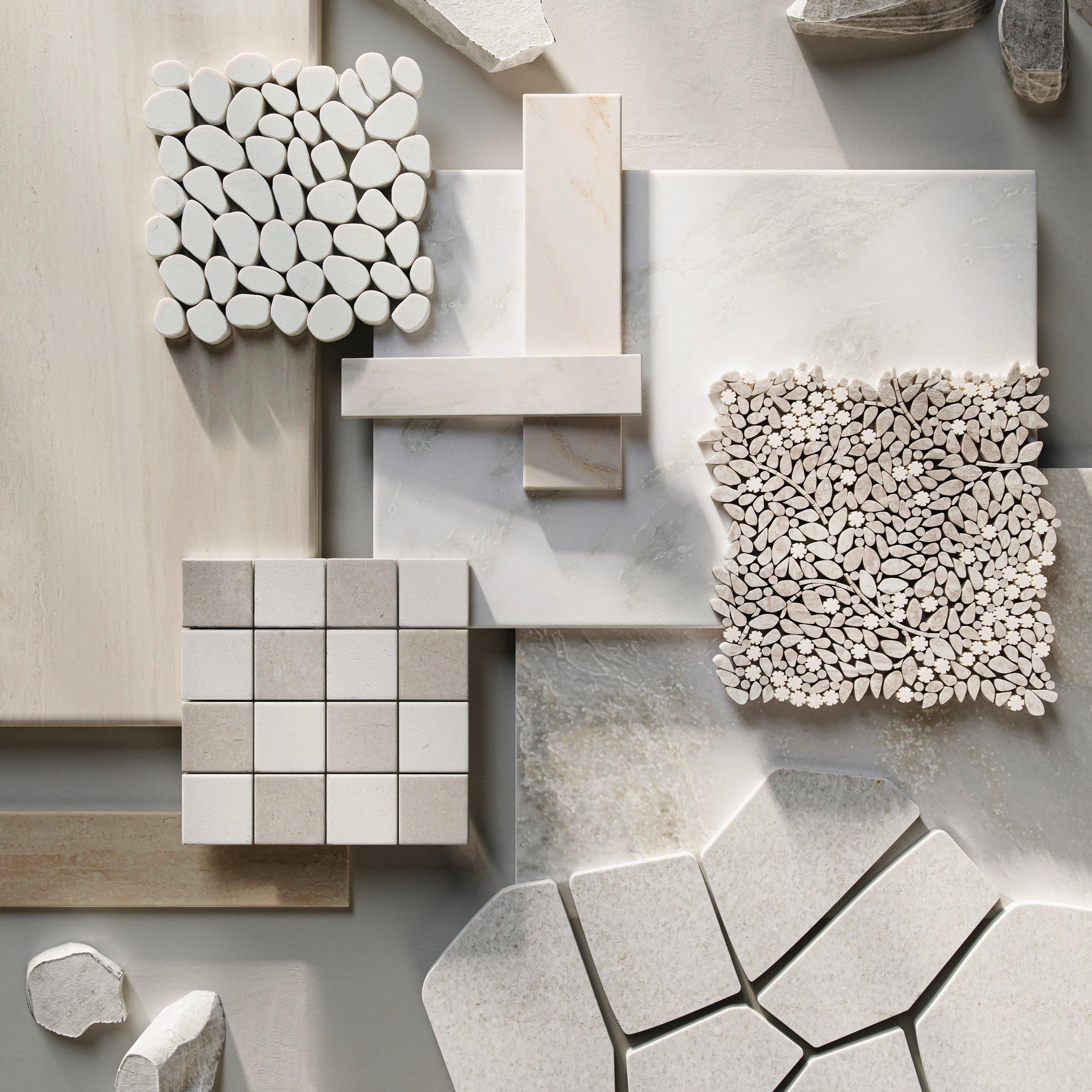 Lino Antico Tumbled Checkerboard Mosaic