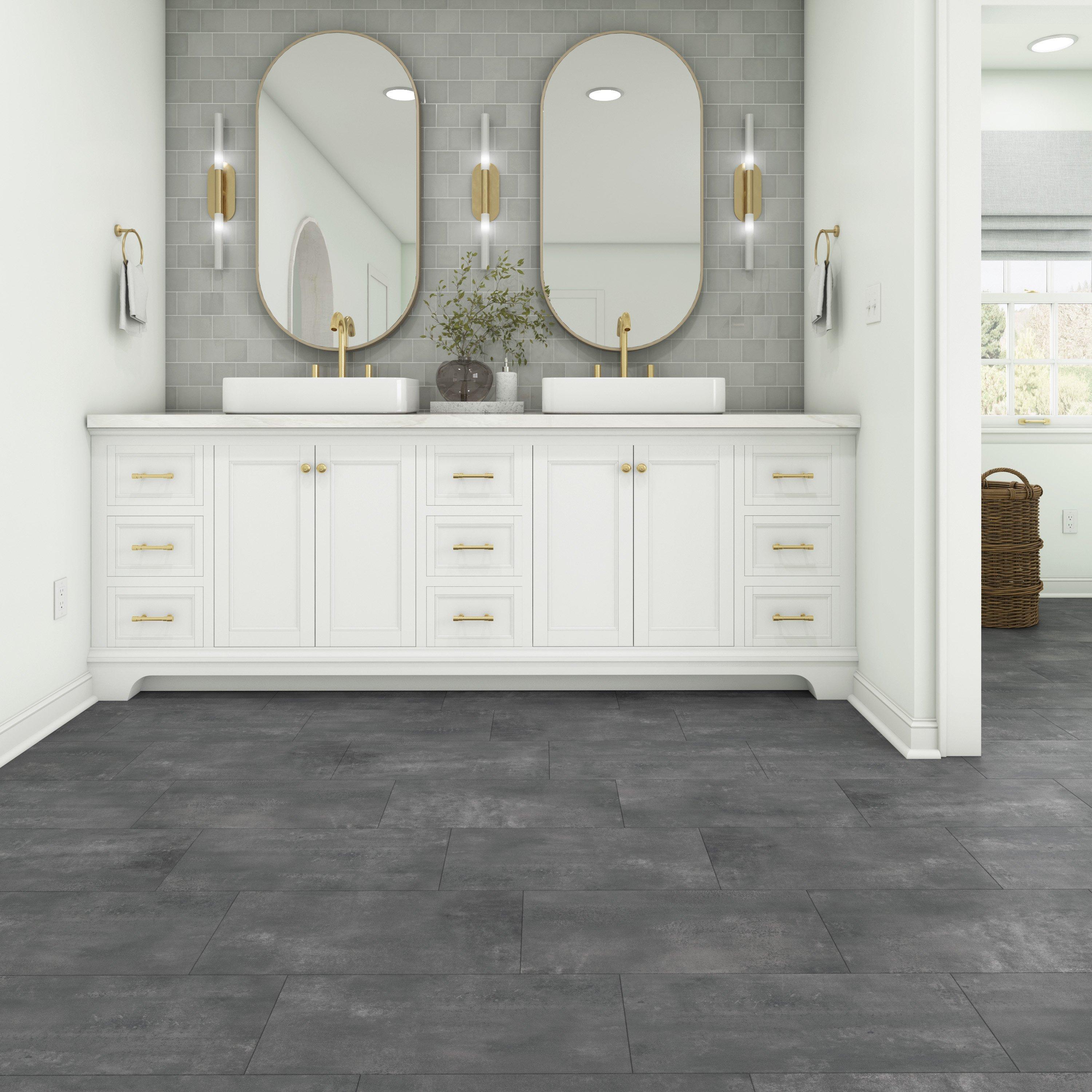 Riaza Smoke Waterproof Rigid Core Luxury Vinyl Plank - Cork Pad