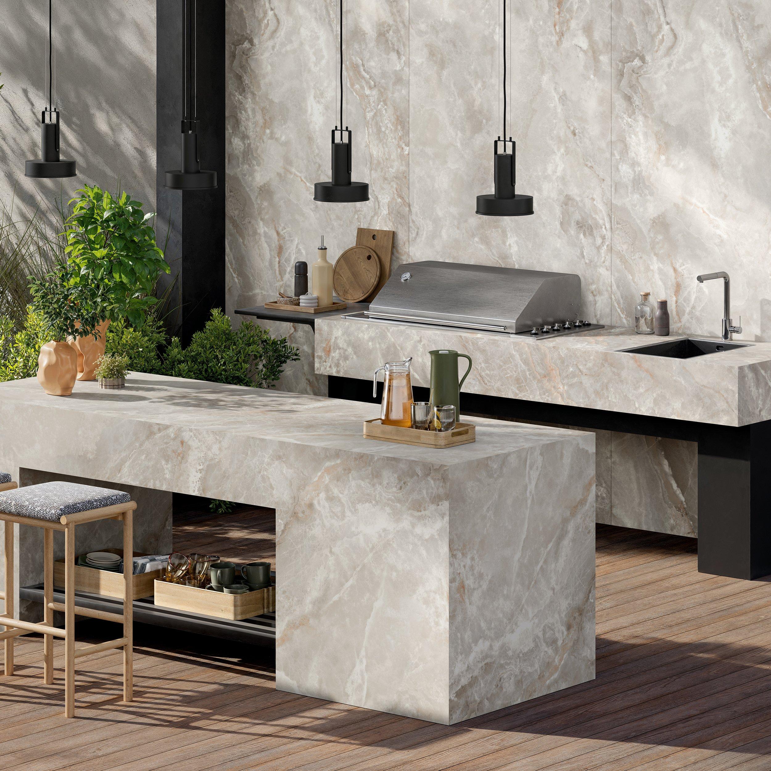 Sample - Oceana Crema Matte Porcelain Slab