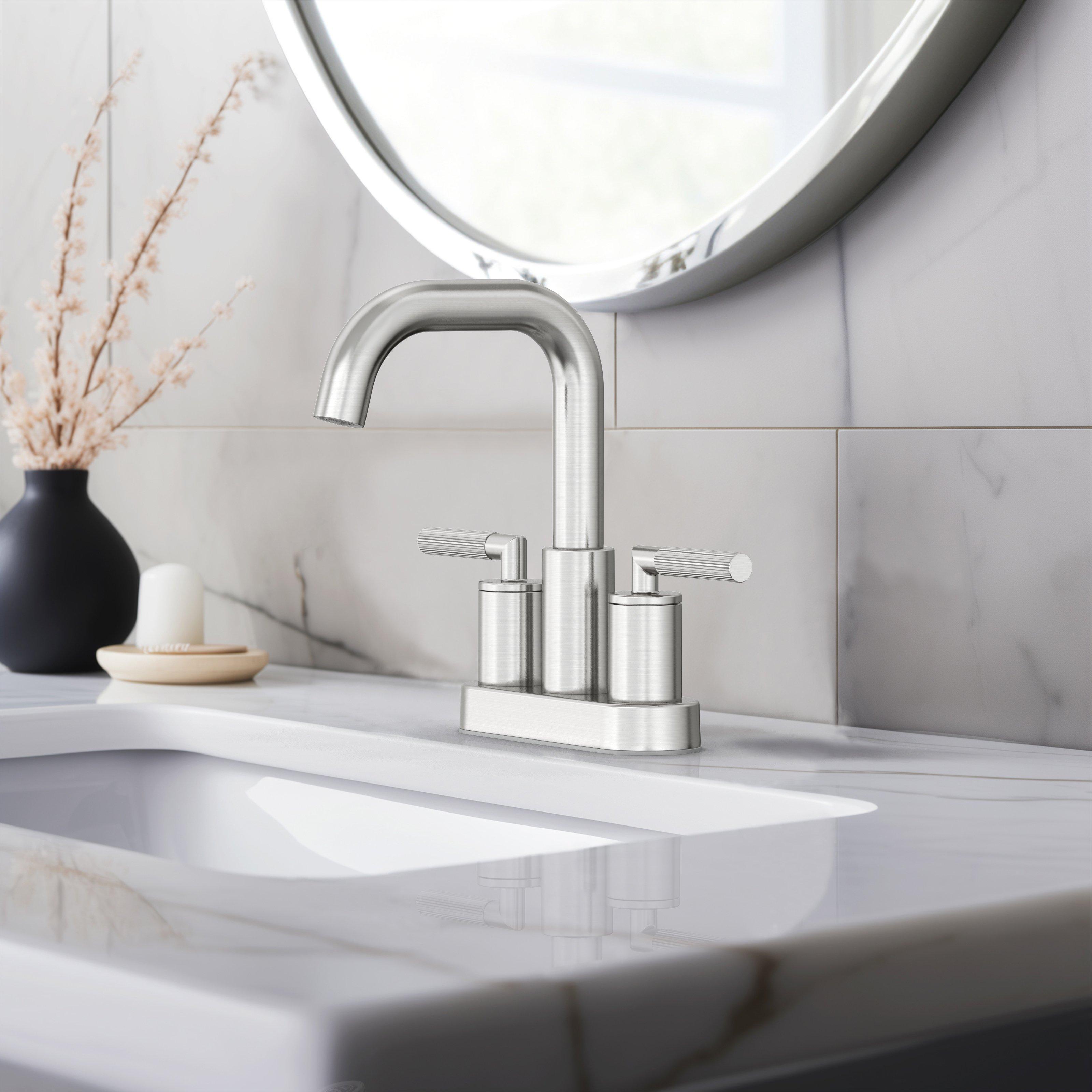Lizzie II 4 in. Centerset Brushed Nickel Bath Faucet