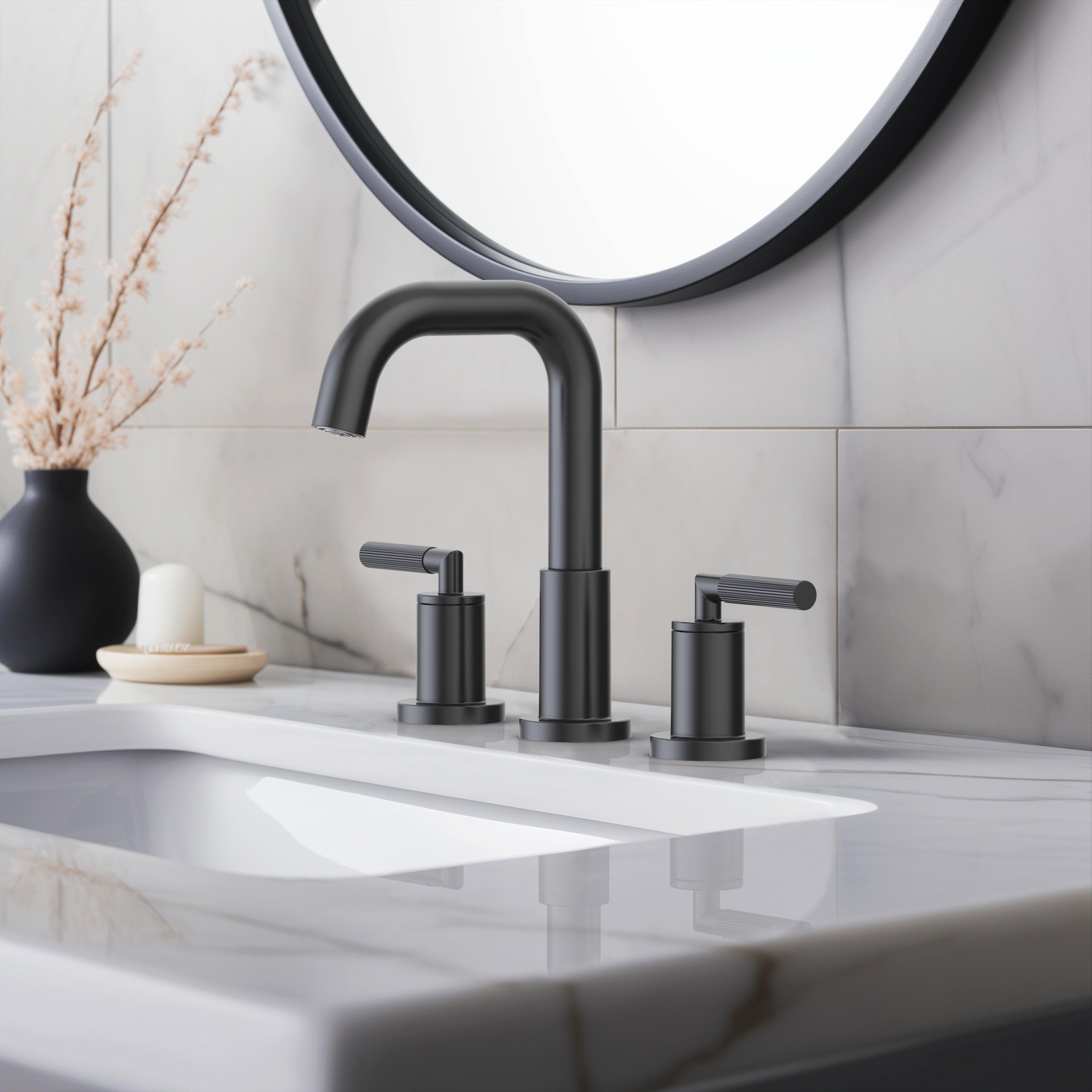 Lizzie II 8 in. Widespread Matte Black Bath Faucet