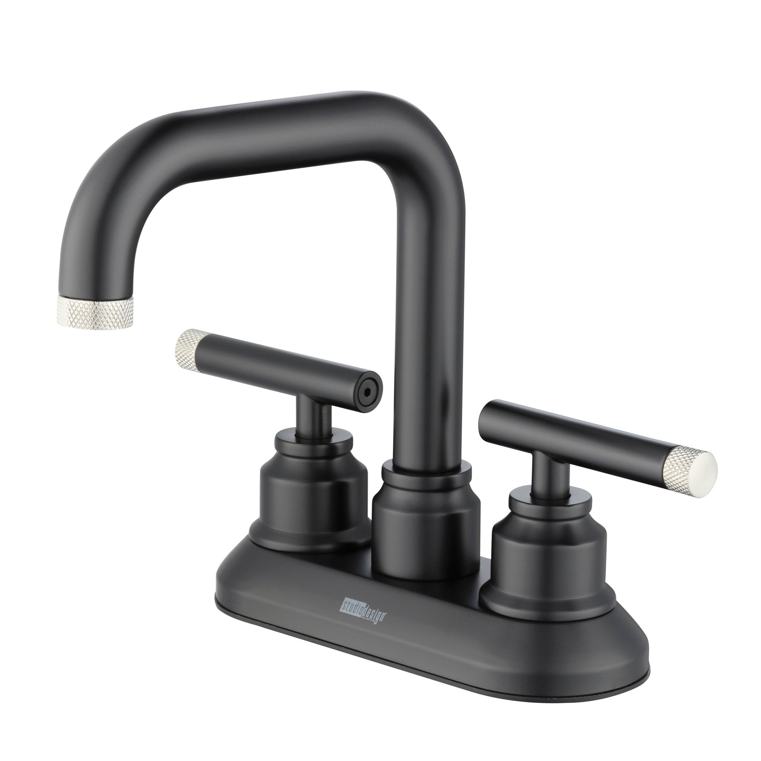 Duke II 4 in. Centerset Brushed Nickel and Matte Black Bath Faucet