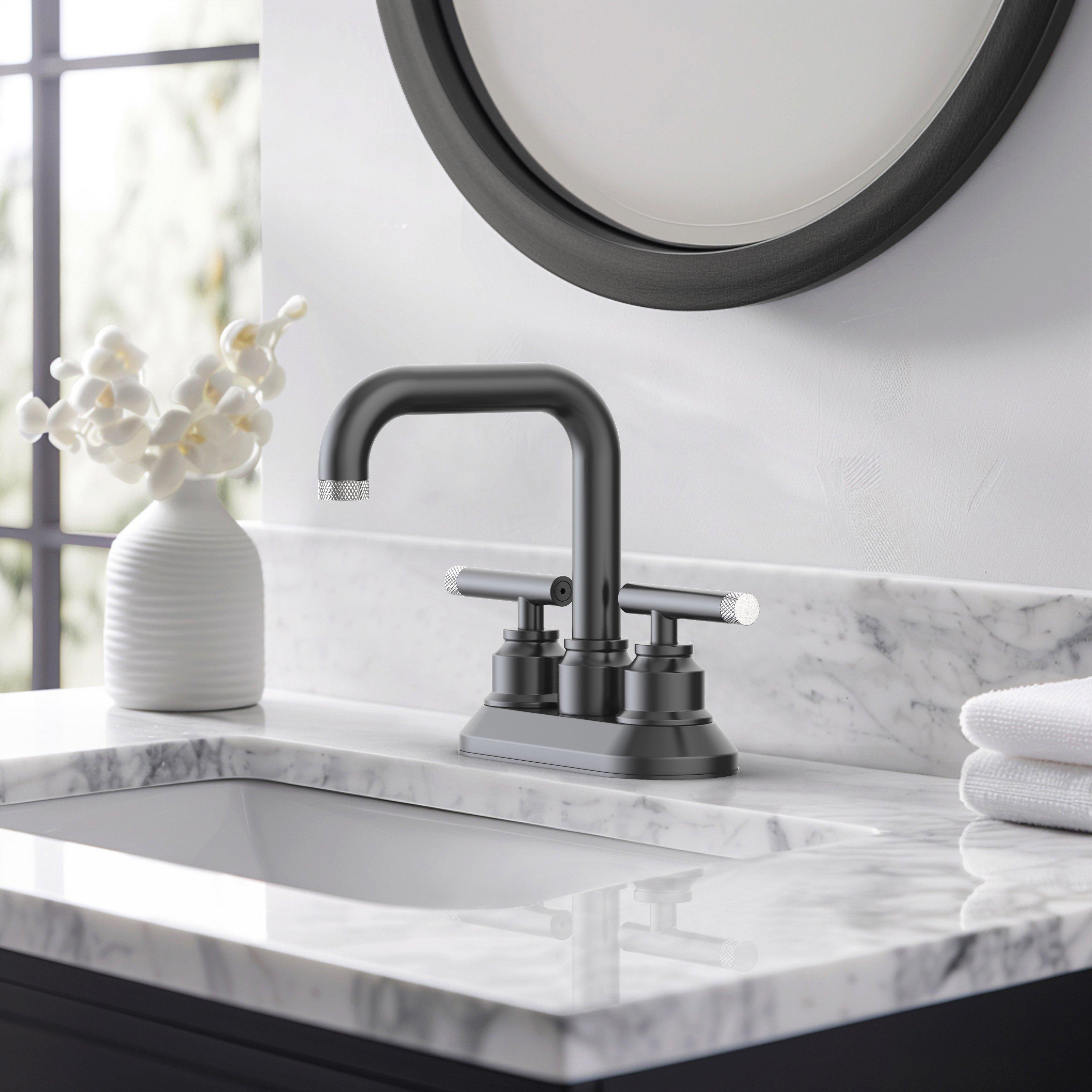 Duke II 4 in. Centerset Brushed Nickel and Matte Black Bath Faucet