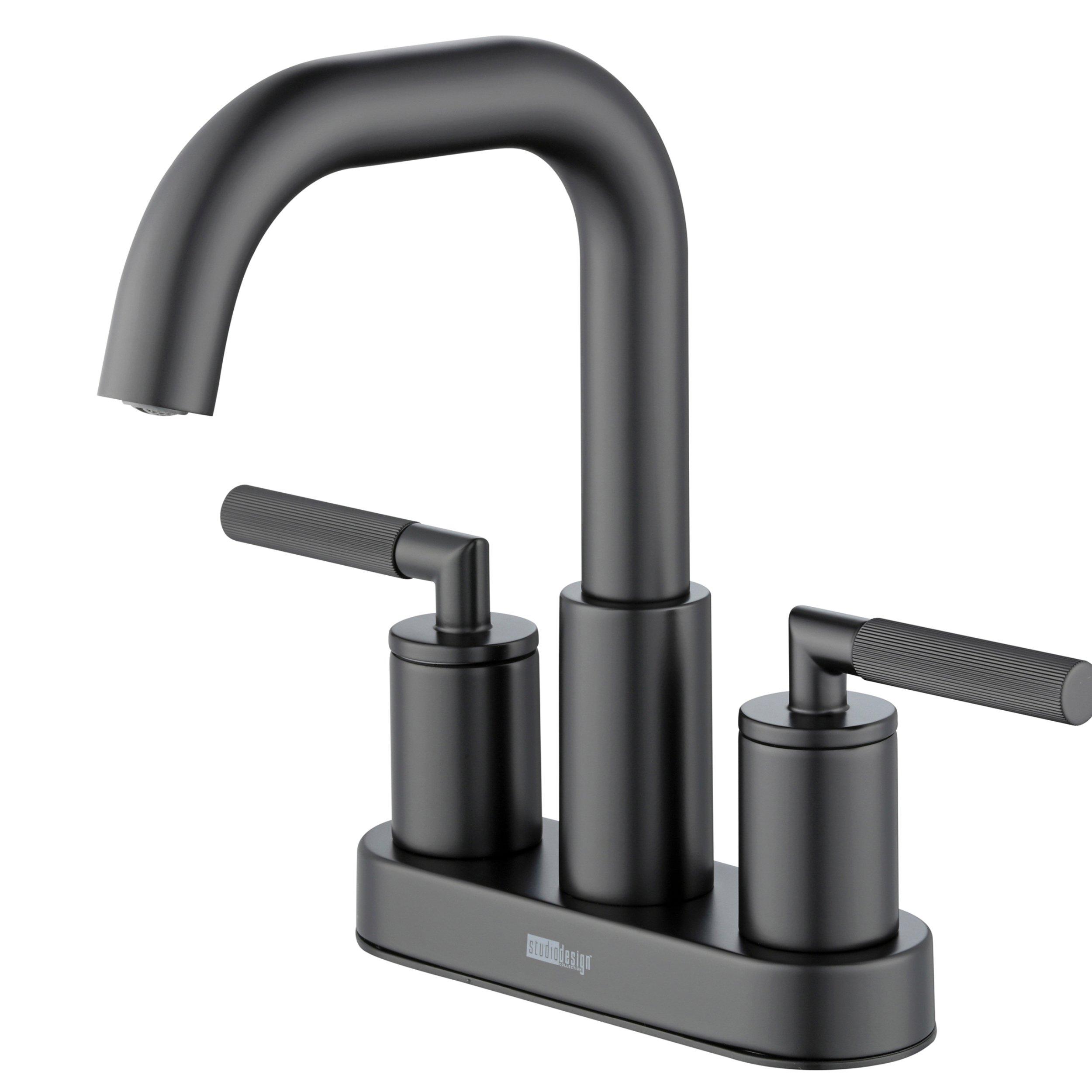 Lizzie II 4 in. Centerset Matte Black Bath Faucet