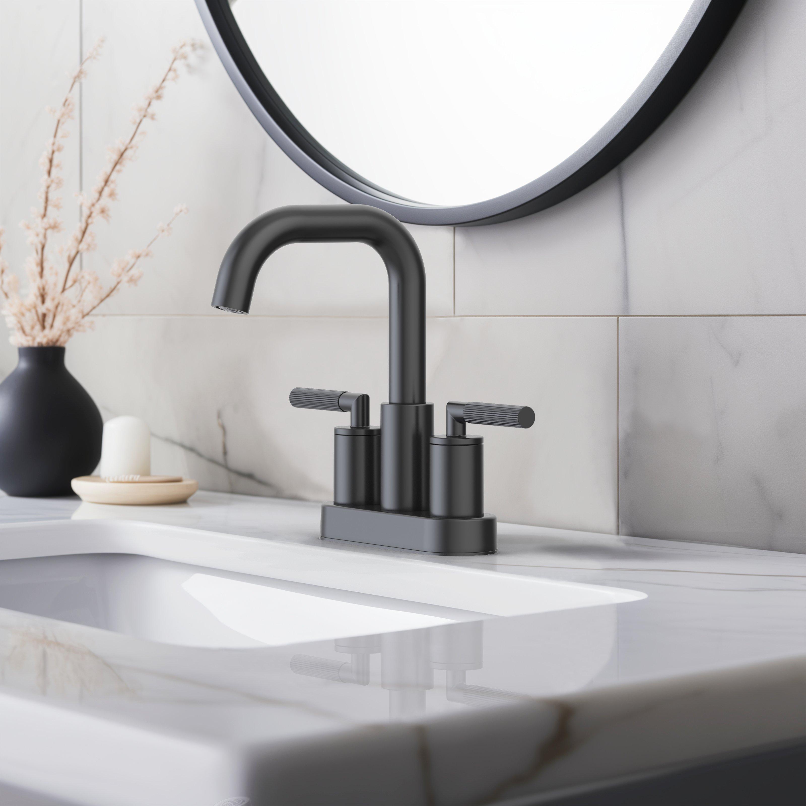 Lizzie II 4 in. Centerset Matte Black Bath Faucet