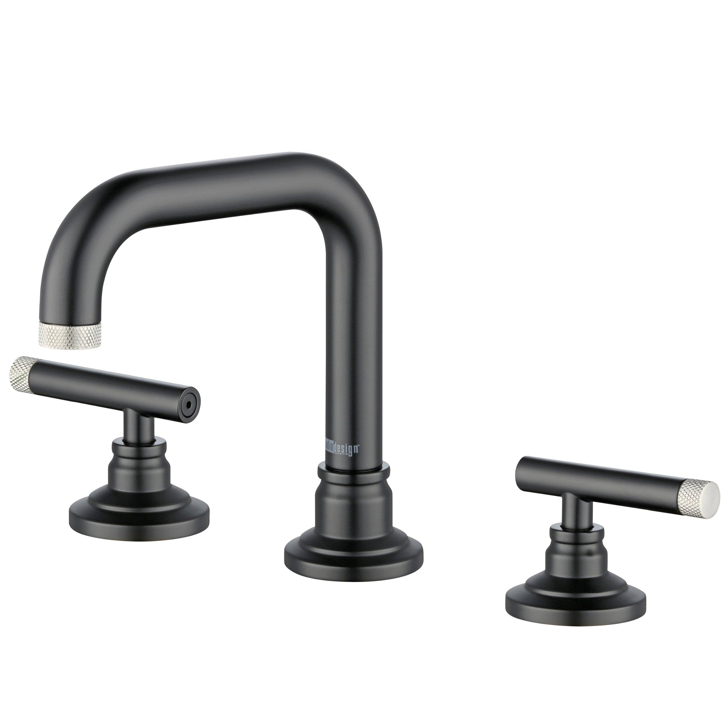 Duke II 8 in. Widespread Brushed Nickel and Matte Black Bath Faucet