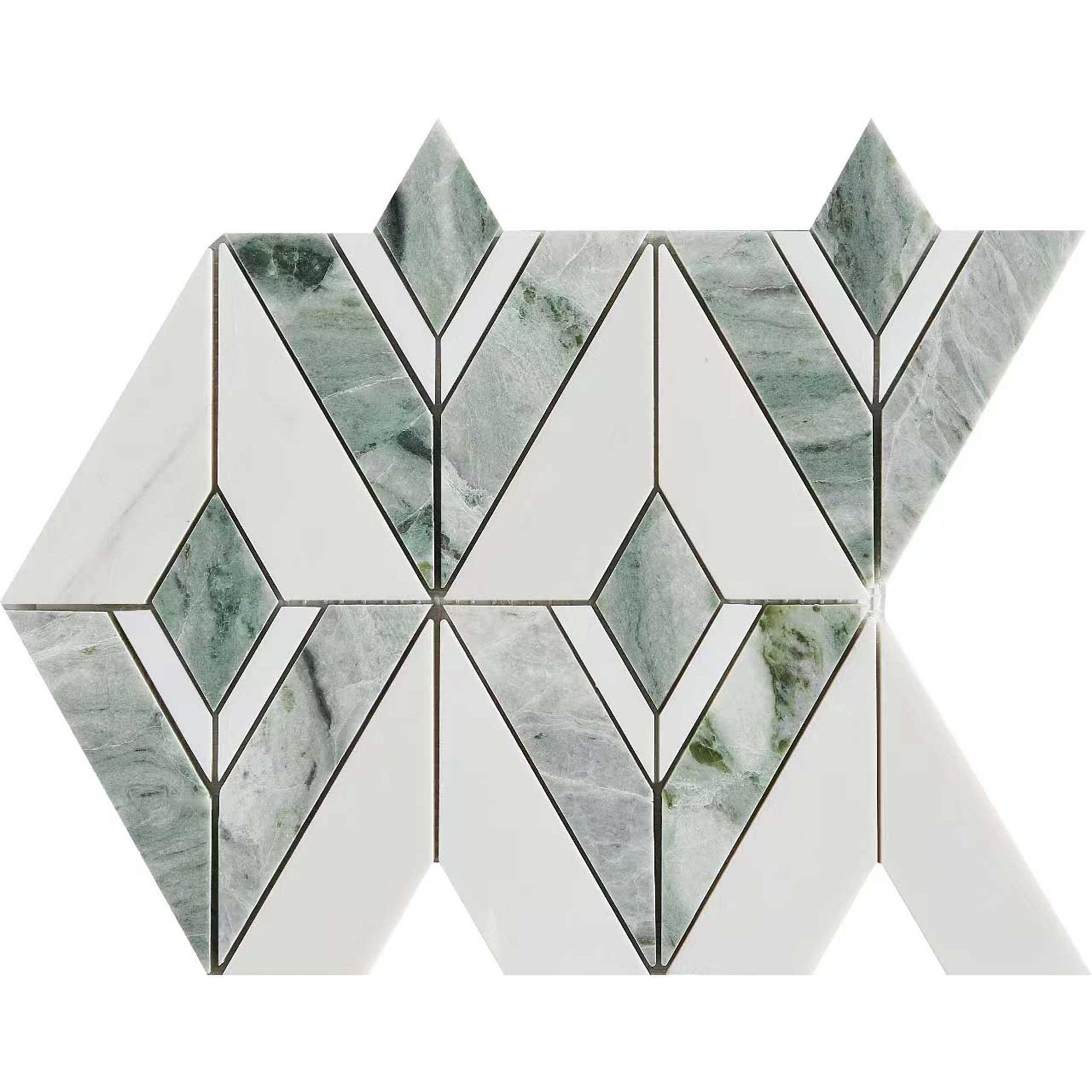 Regent Raggio Verde Diamond Polished Marble Mosaic