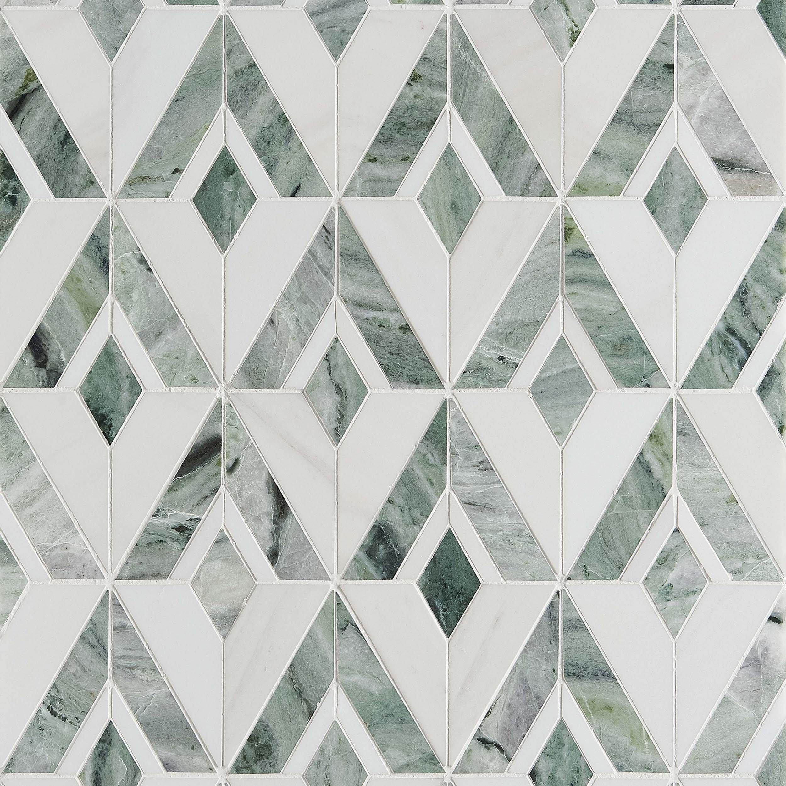 Regent Raggio Verde Diamond Polished Marble Mosaic
