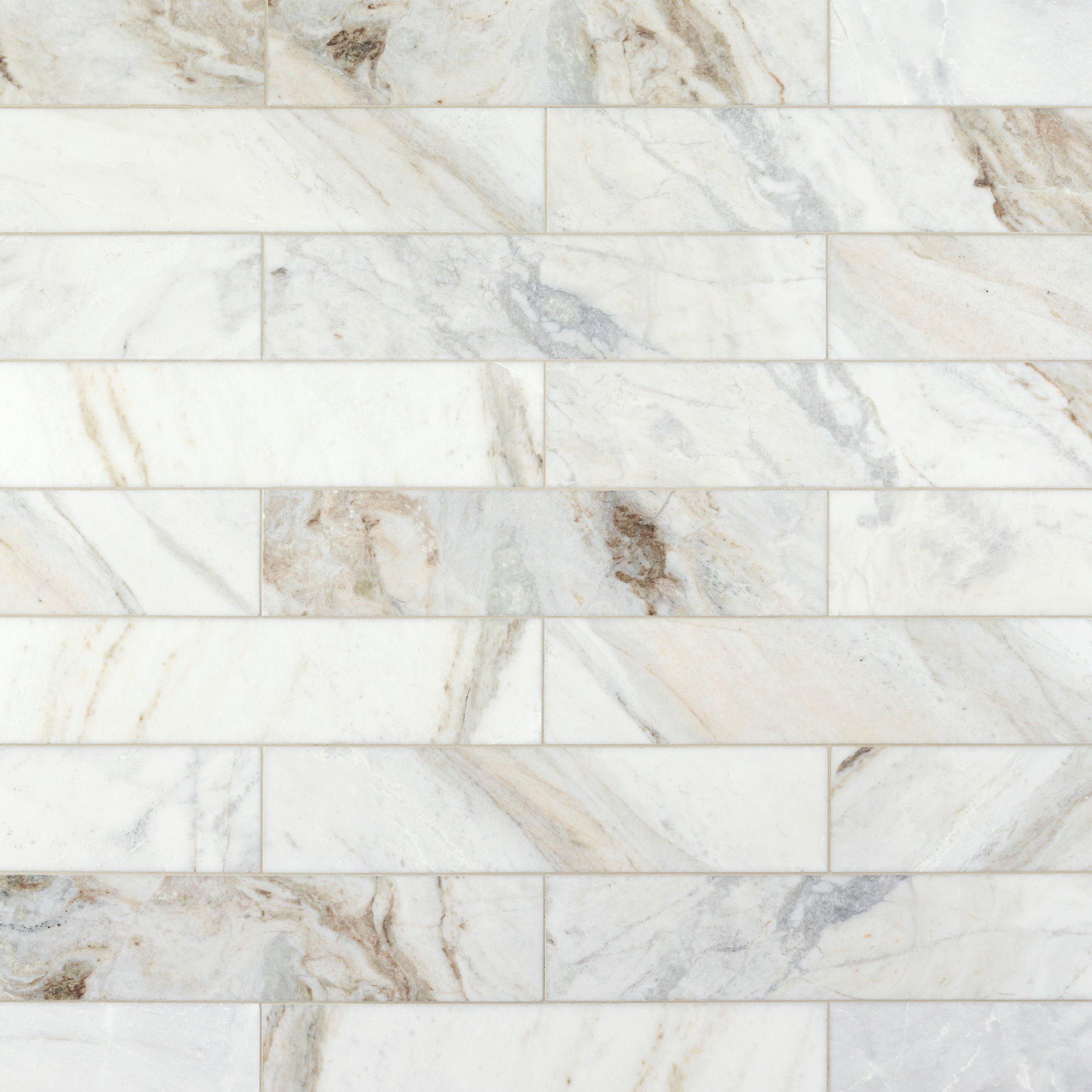 Bianco Orion II Honed Marble Tile