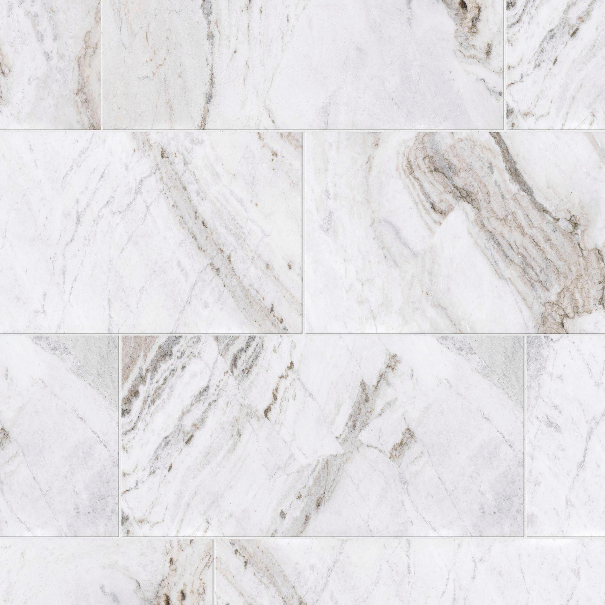 Bianco Orion II Honed Marble Tile
