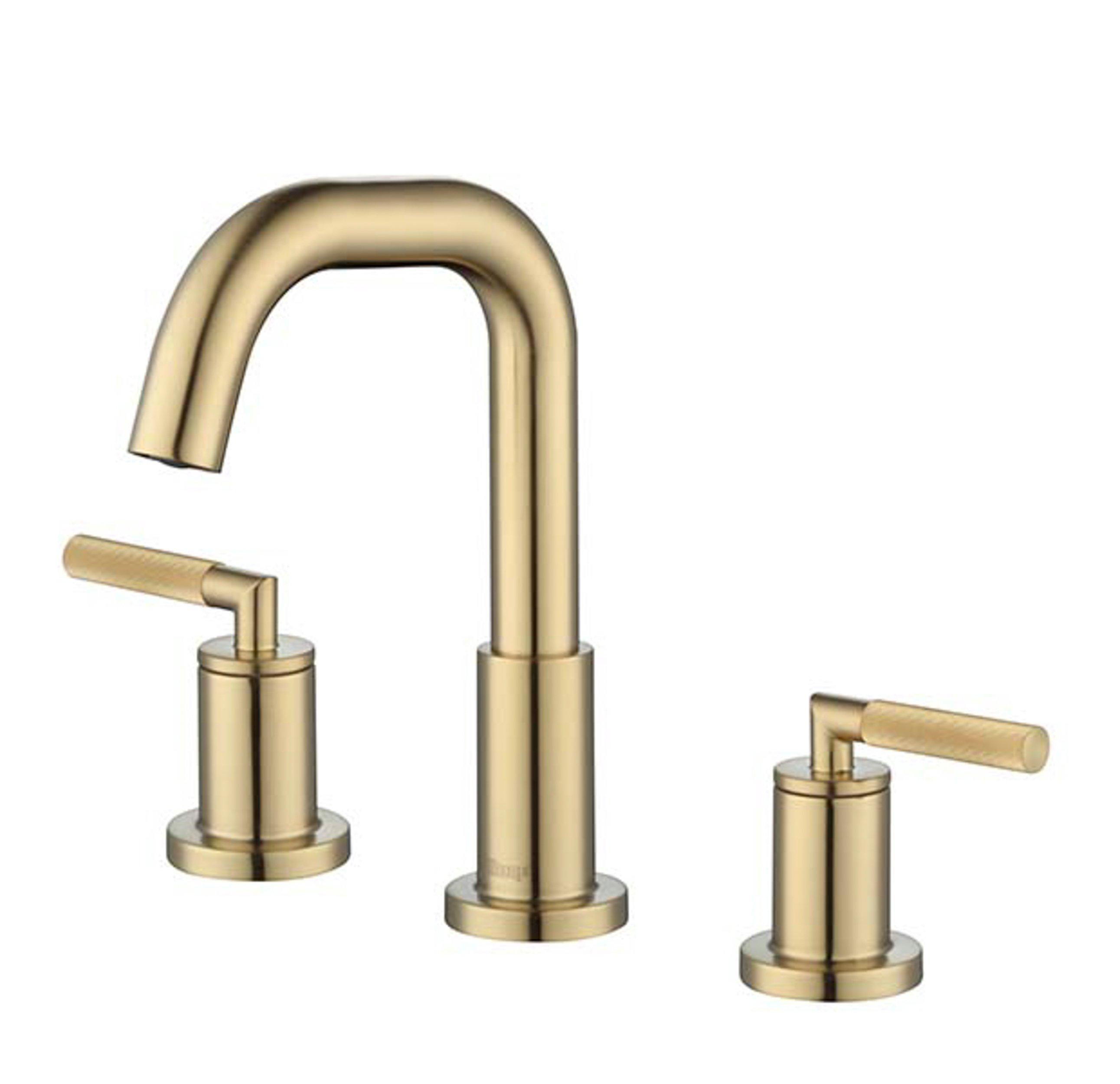 Lizzie II 8 in. Widespread Brushed Gold Bath Faucet