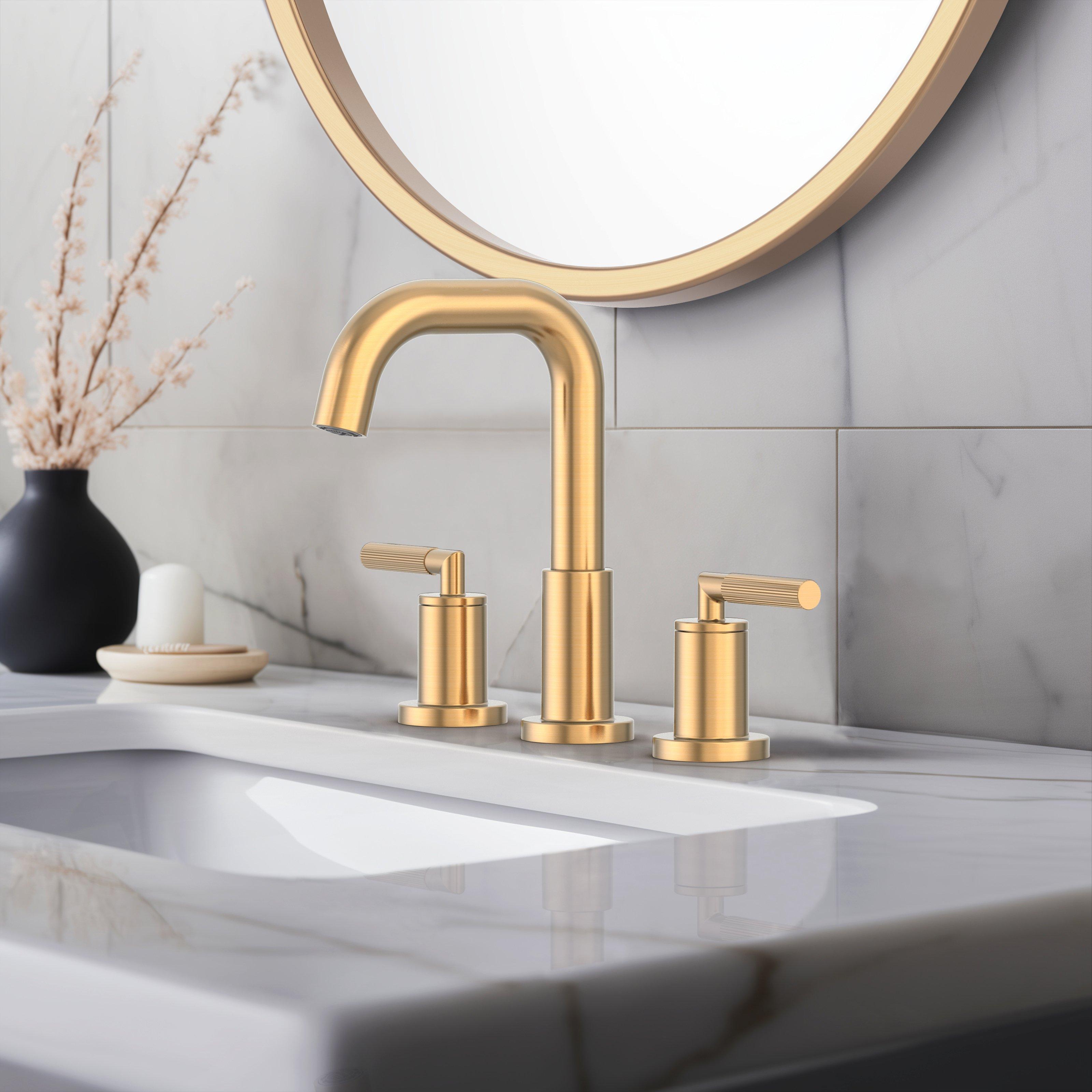 Lizzie II 8 in. Widespread Brushed Gold Bath Faucet