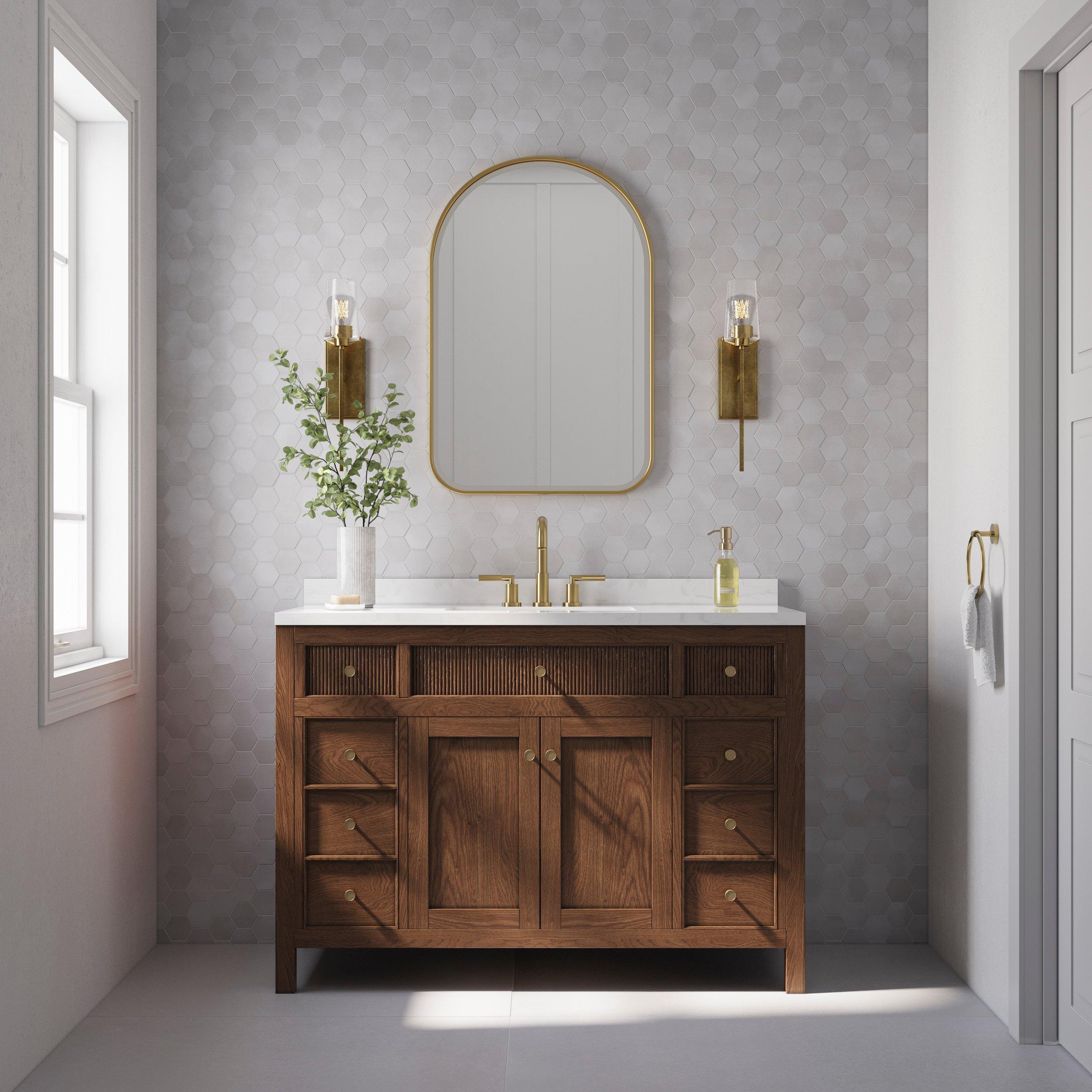 Lizzie II 8 in. Widespread Brushed Gold Bath Faucet