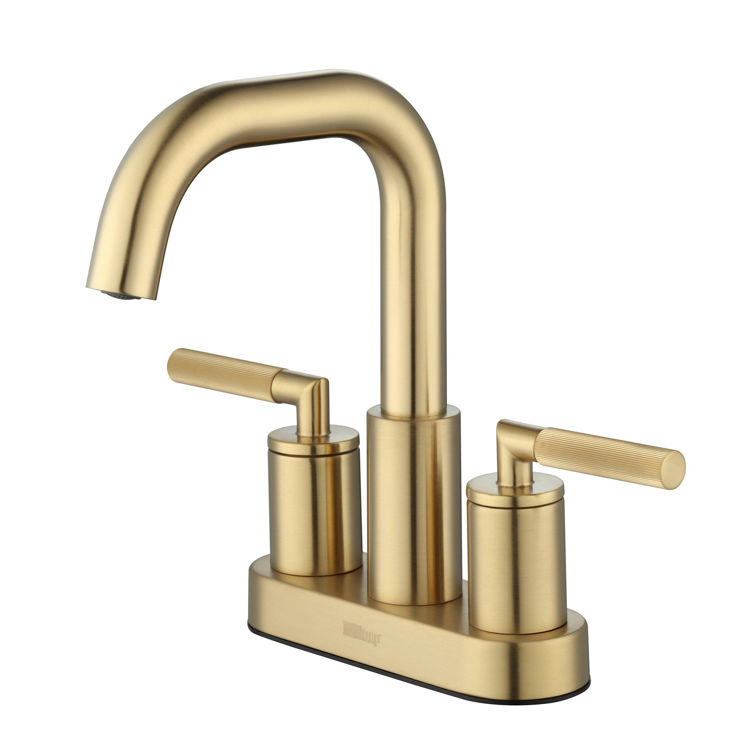 Lizzie II 4 in. Centerset Brushed Gold Bath faucet