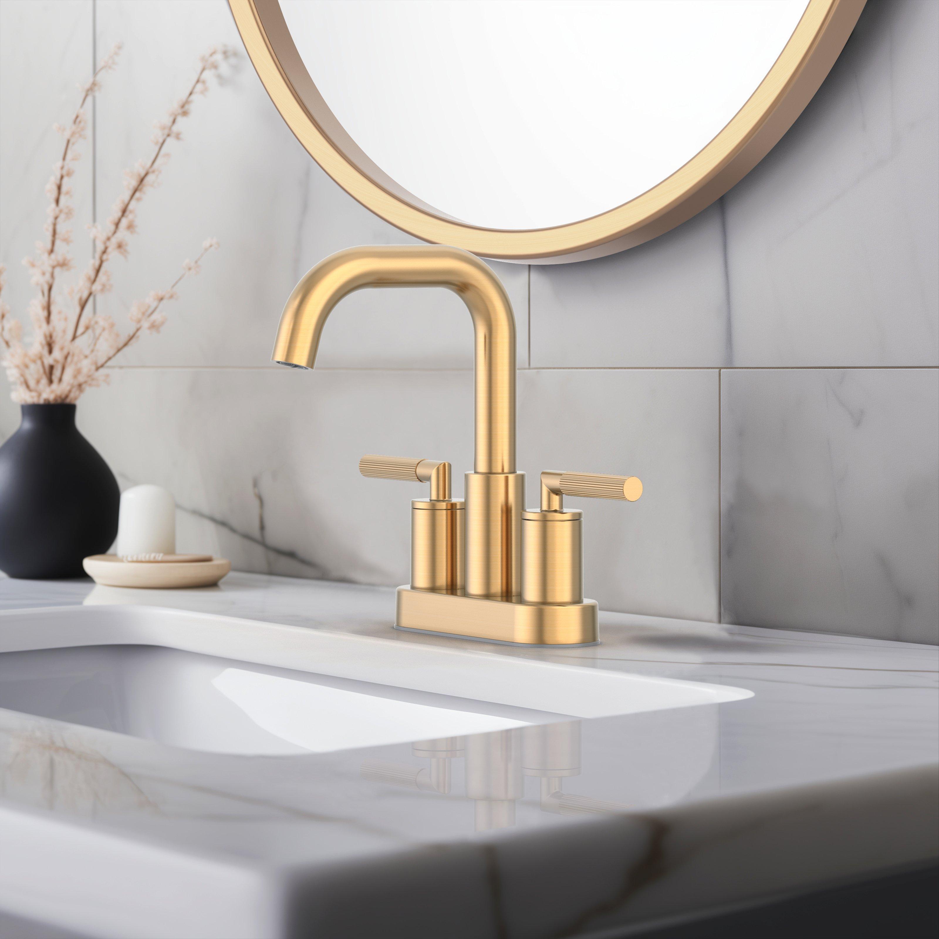 Lizzie II 4 in. Centerset Brushed Gold Bath faucet