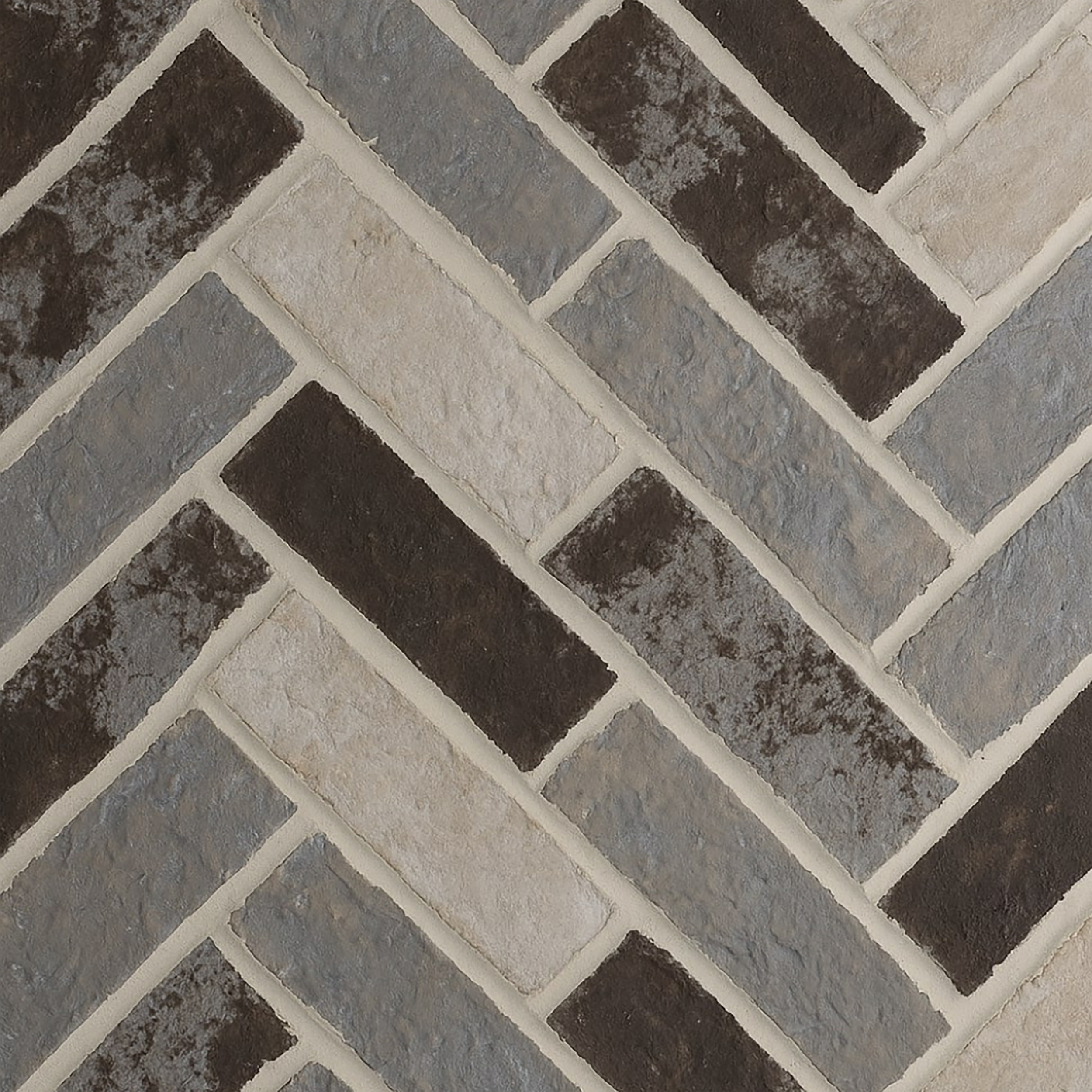 Driftwood Thin Brick Herringbone Panel
